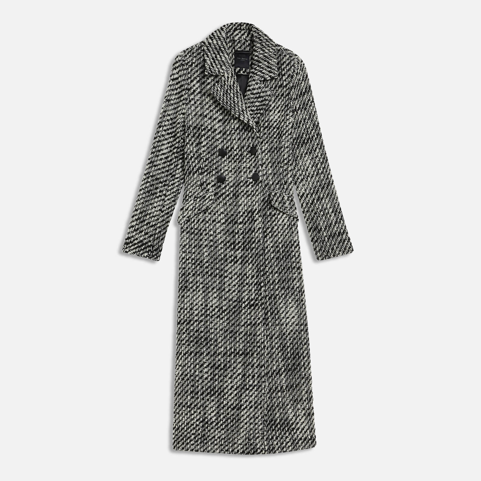 ted baker lio double breasted wool-blend coat - uk 12