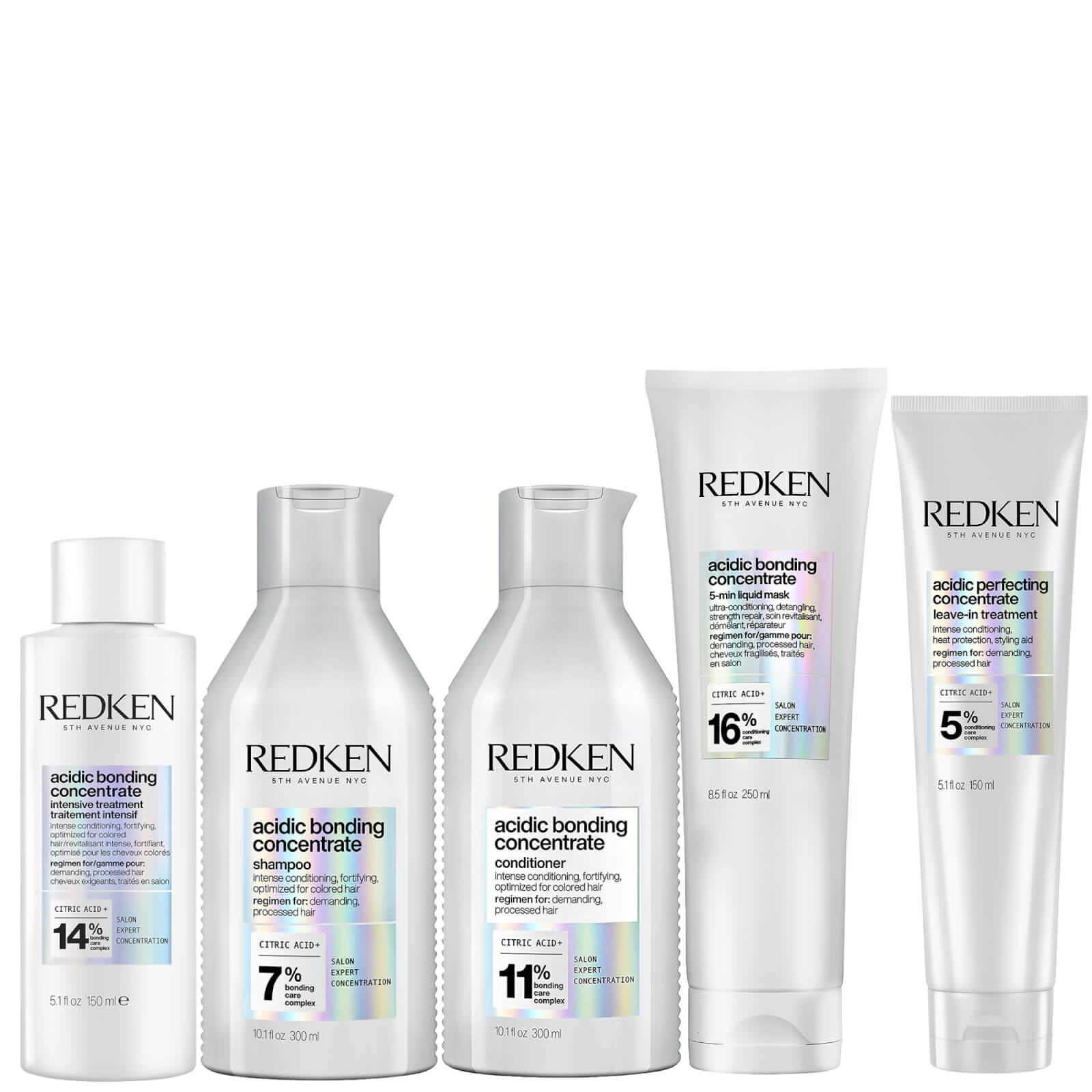 Redken Acidic Bonding Concentrate Intensive Pre-Treatment, Shampoo, Conditioner, Hair Mask and Leave