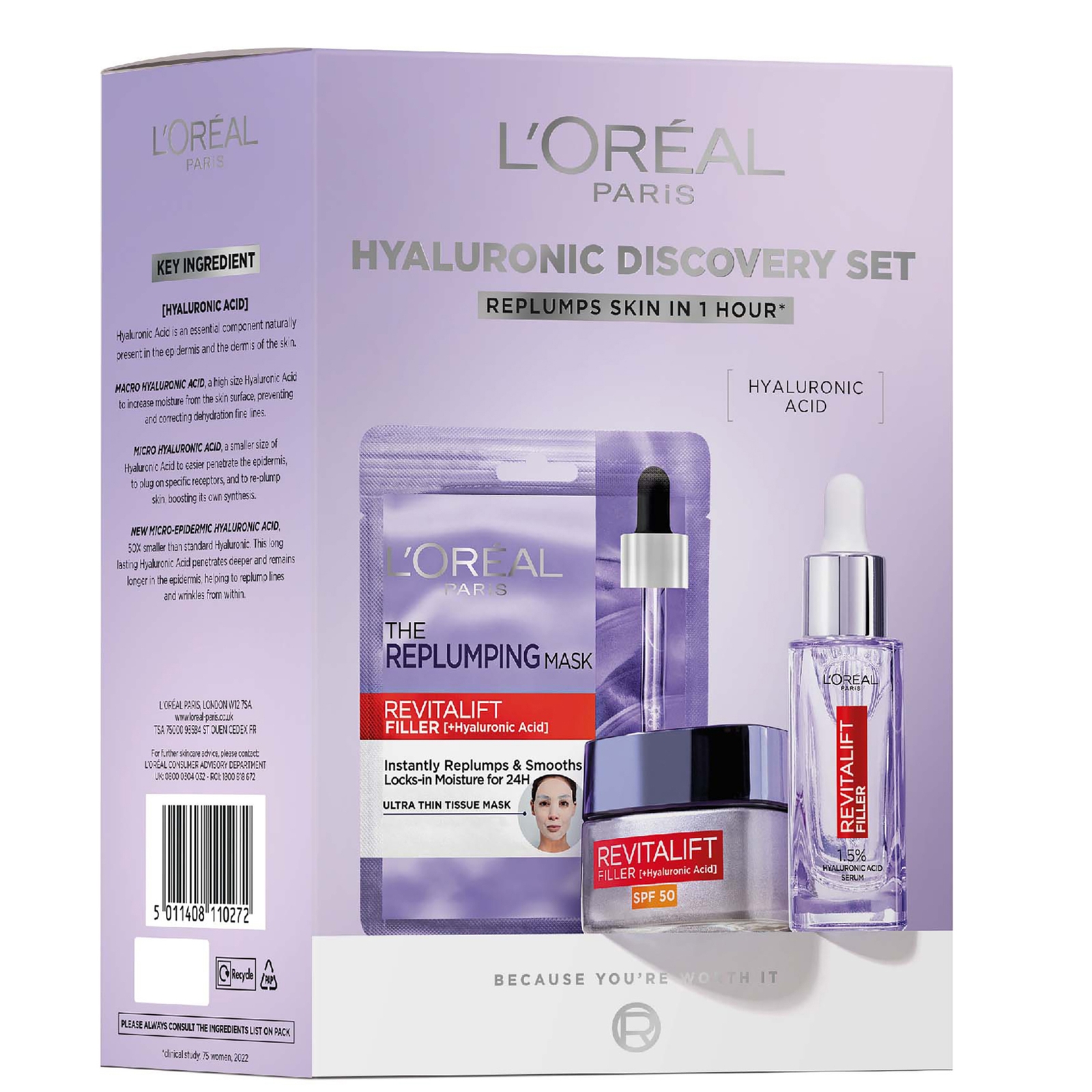 

L'Oréal Paris Hyaluronic Discovery Set Gift Set: Your Ultimate Trio for Smoother and Hydrated Skin