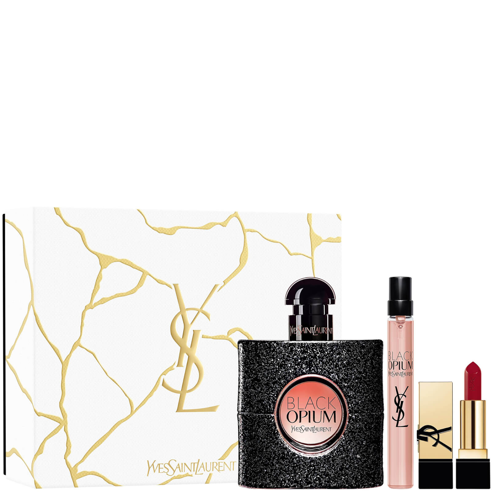 

Yves Saint Laurent Black Opium Eau de Parfum 50ml, Trial Size and Mini Rouge Pur Couture Set