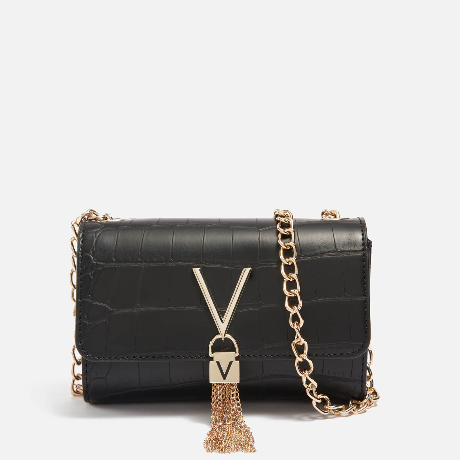 Valentino Audrey Faux Croc Effect Leather Pochette Bag