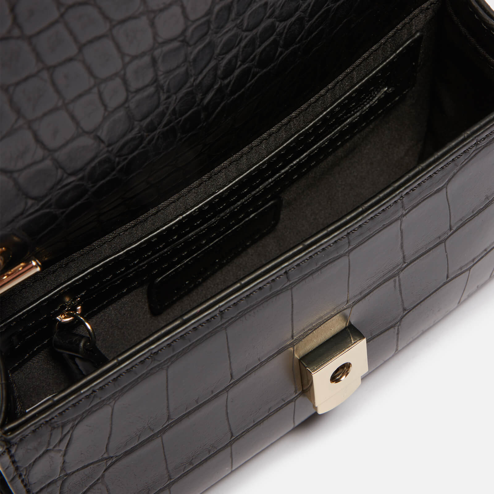 valentino audrey faux croc effect leather pochette bag