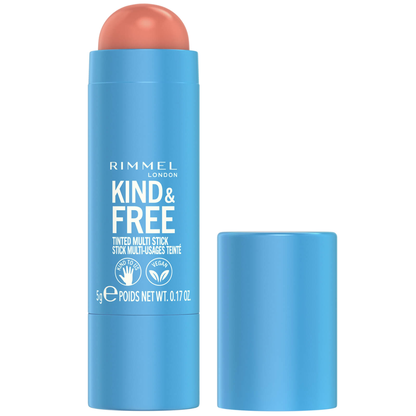 Photos - Lipstick & Lip Gloss Rimmel Kind and Free Multi-Stick 5ml  - 002 Peachy Cheeks (Various Shades)