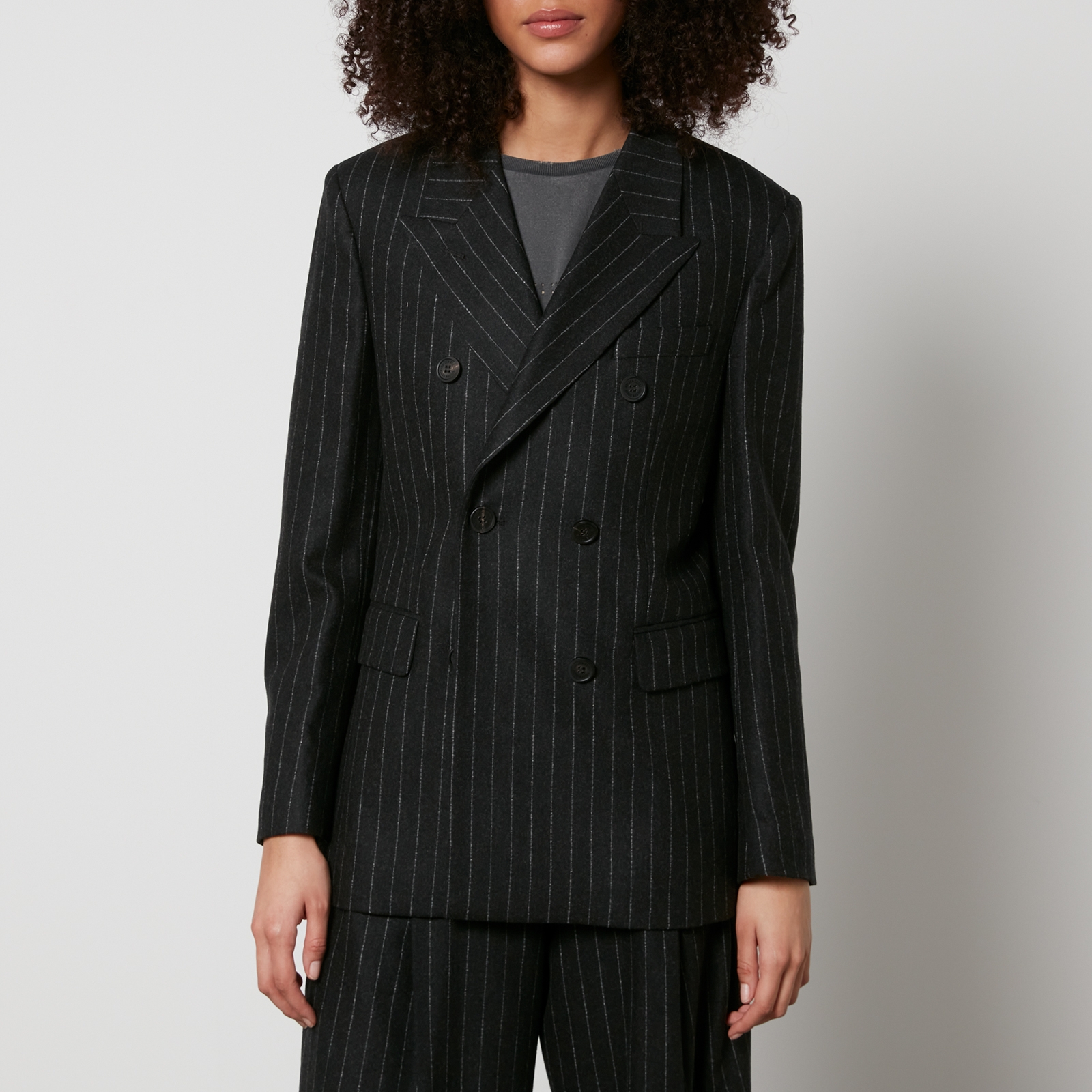 Golden Goose Journey W's Double-Breasted Pinstriped Wool-Blend Blazer - IT 42/UK 10