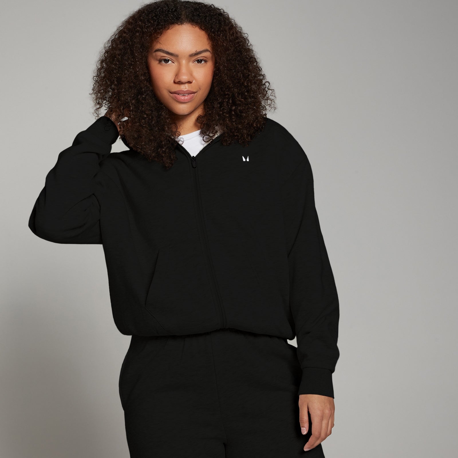 Felpa con cappuccio e cerniera MP Basics da donna - Nera - XXS