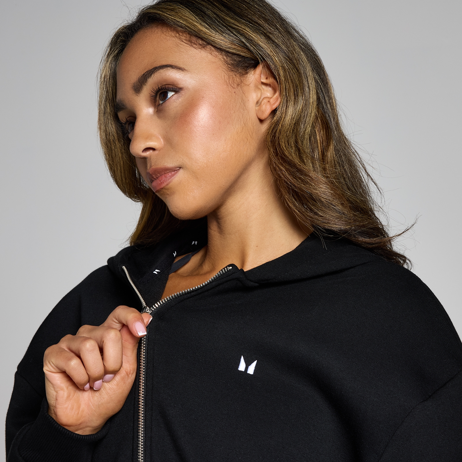 Thumbnail - MP Damen Basics Kapuzenpulli mit durchgehendem Reißverschluss — Schwarz - XXS