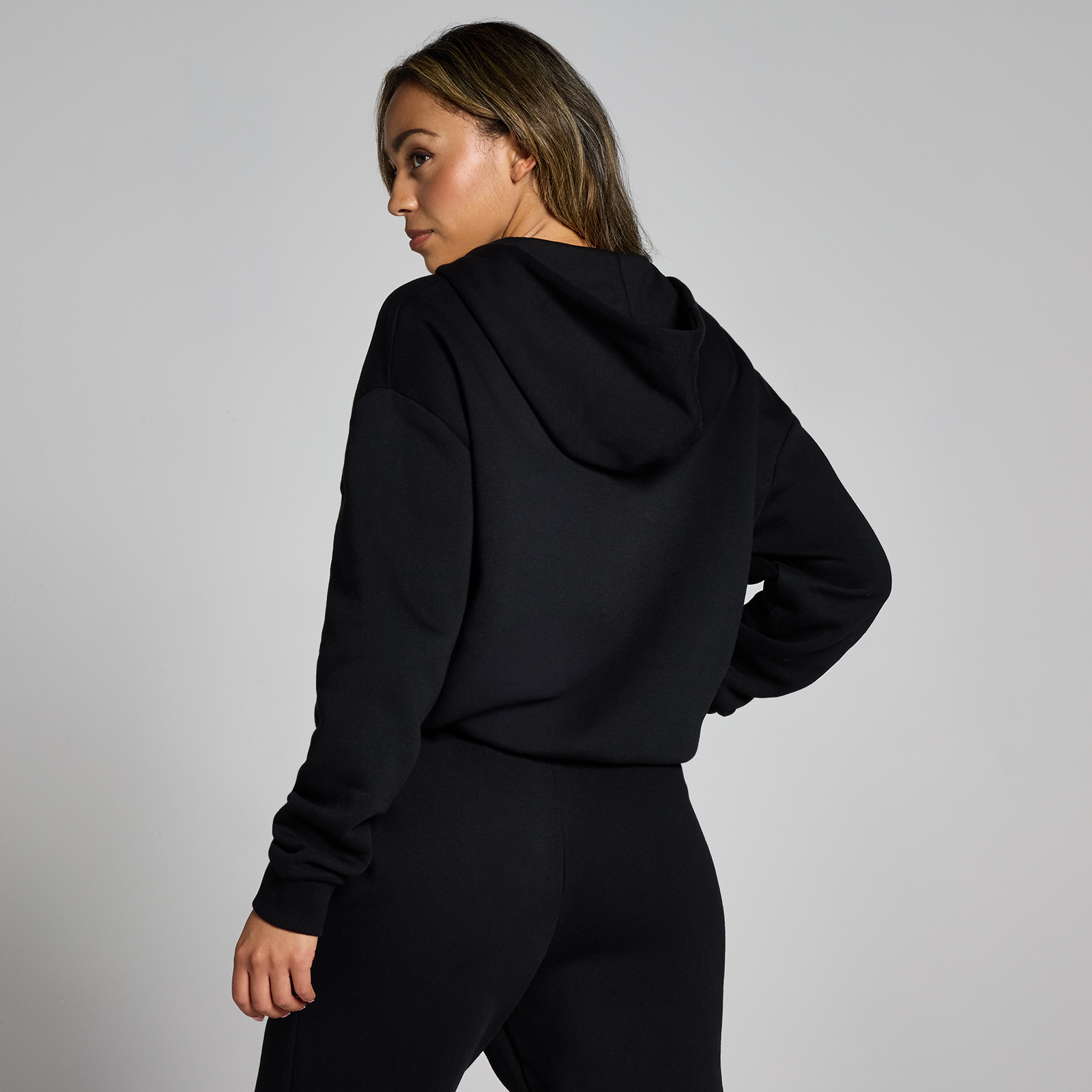 MP Damen Basics Kapuzenpulli mit durchgehendem Reißverschluss — Schwarz - XXS