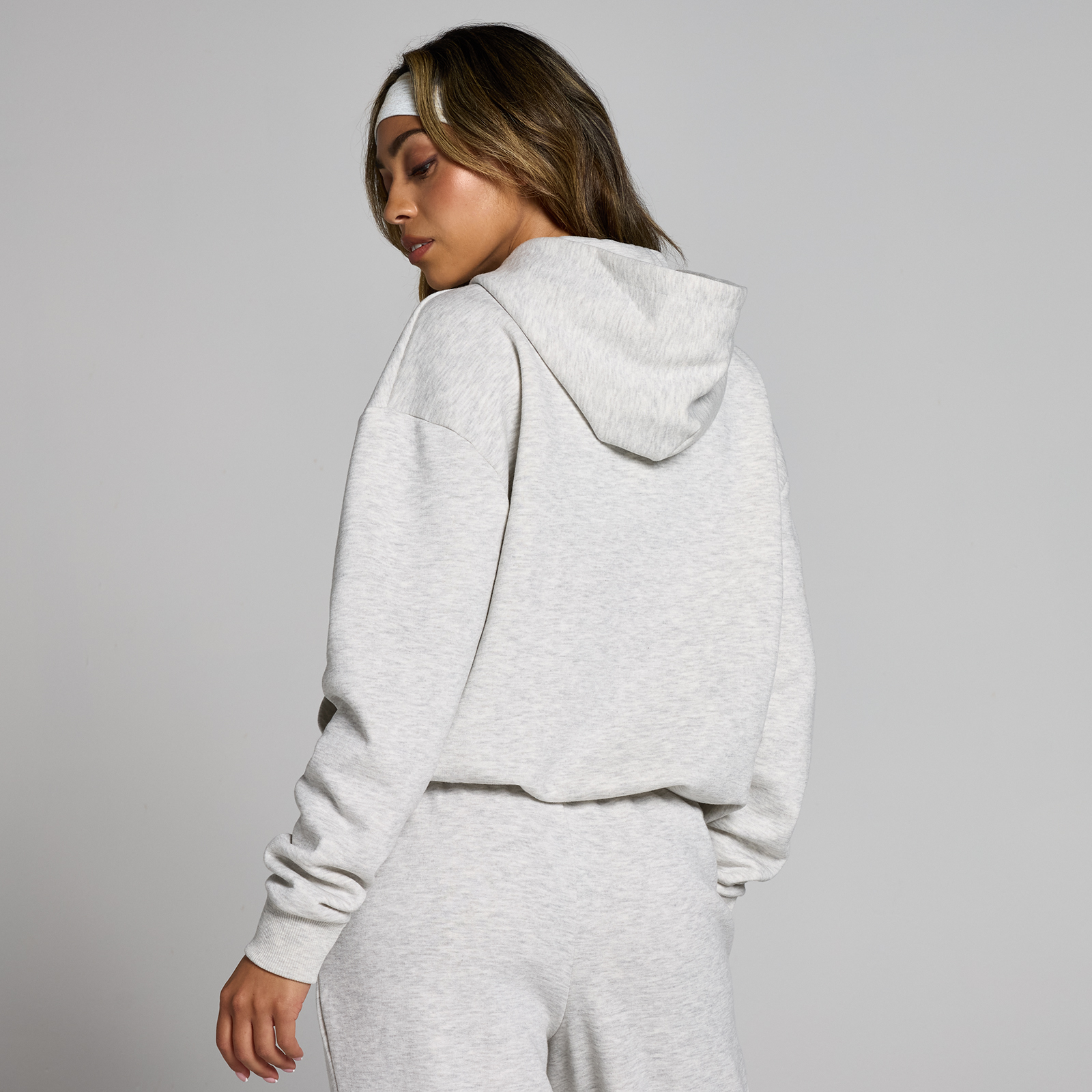 MP Damen Basics Kapuzenpulli mit durchgehendem Reißverschluss – Hellgrau - XS