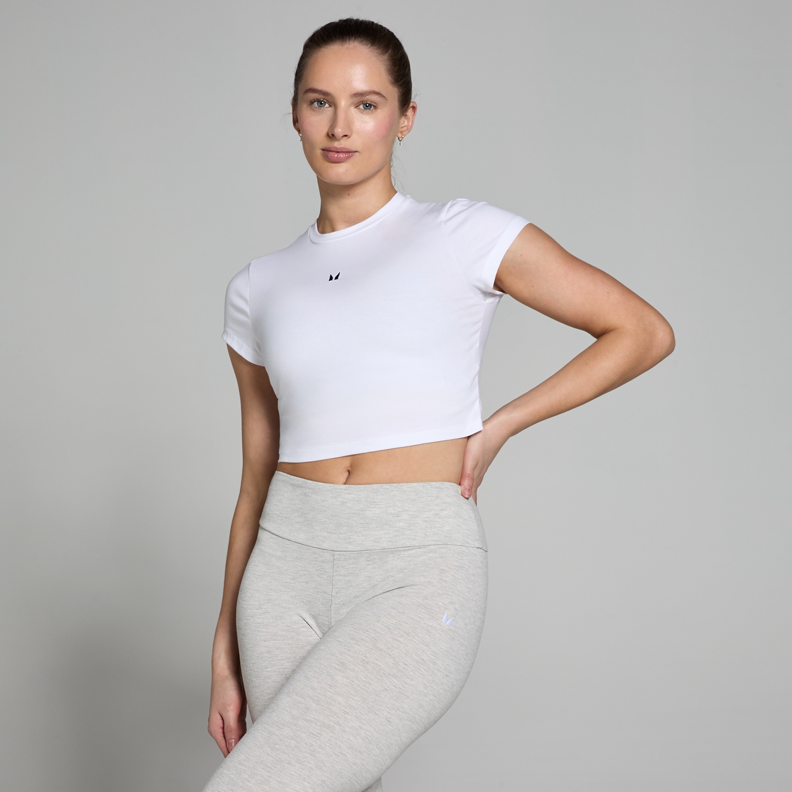 MP Women's Basics Body Fit Short Sleeve Crop T-Shirt - White