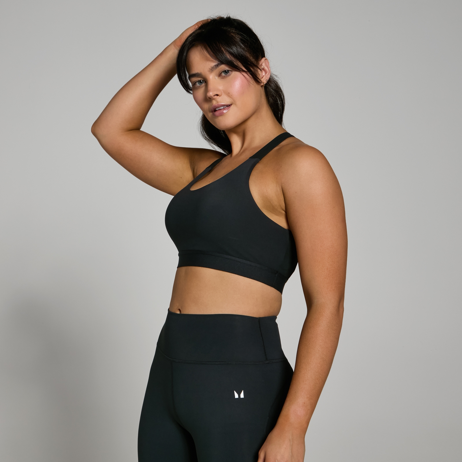 MP Damen Power Sport-BH mit gekreuztem Rücken – Schwarz - XS