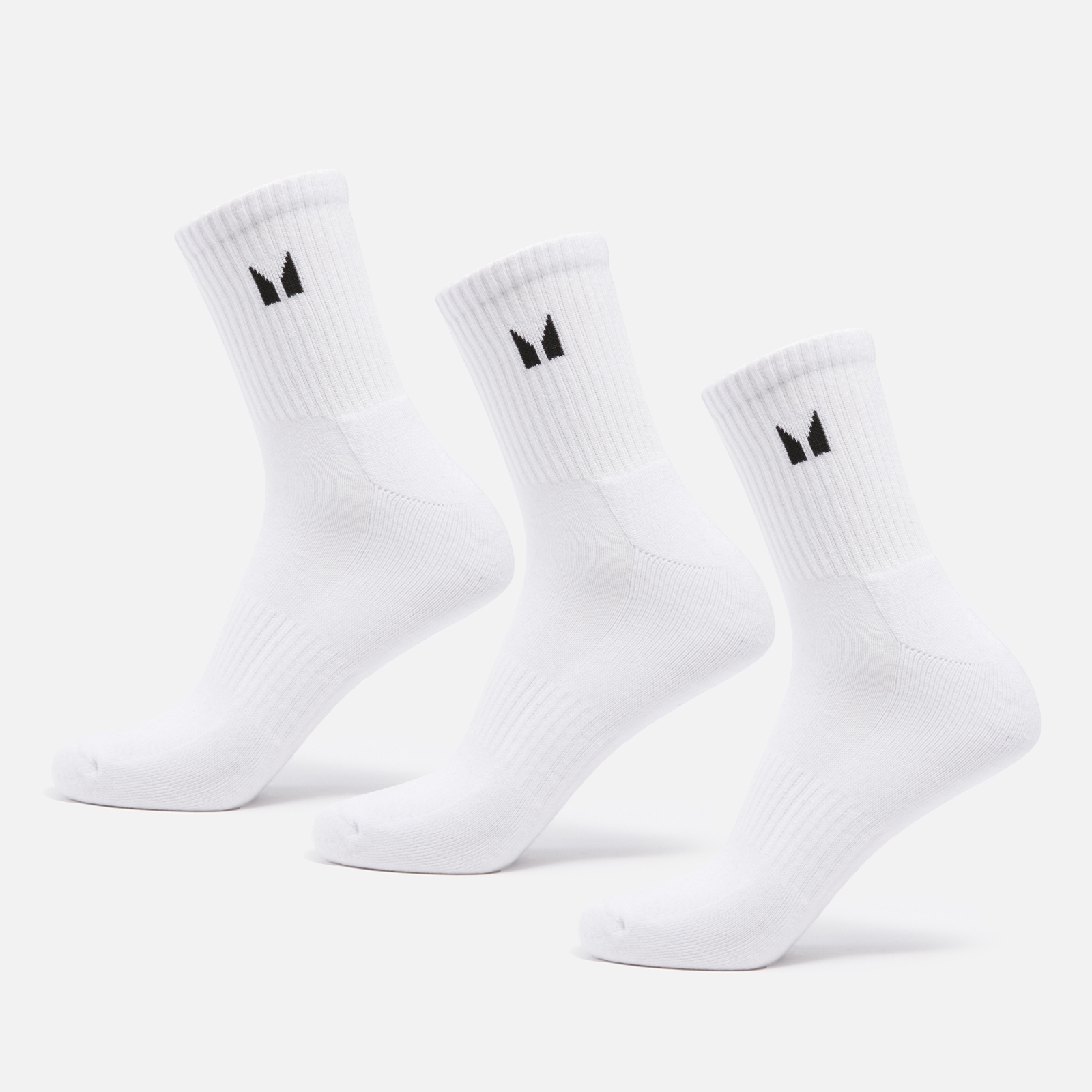 MP Unisex Crew Socks (3 Pack) – White - UK 12-14