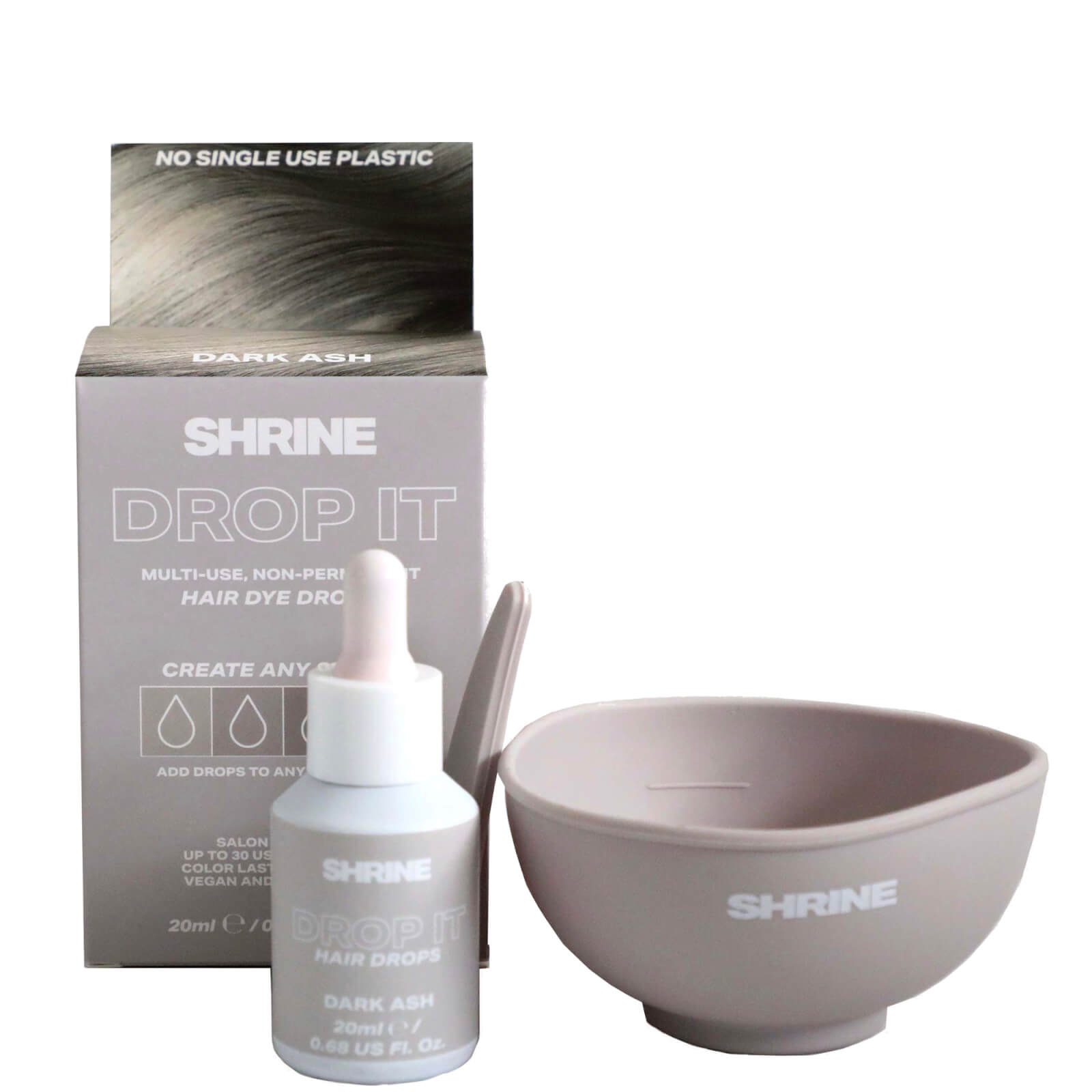 Shrine Drop It Hair Colourant - Dark Ash 20ml In White