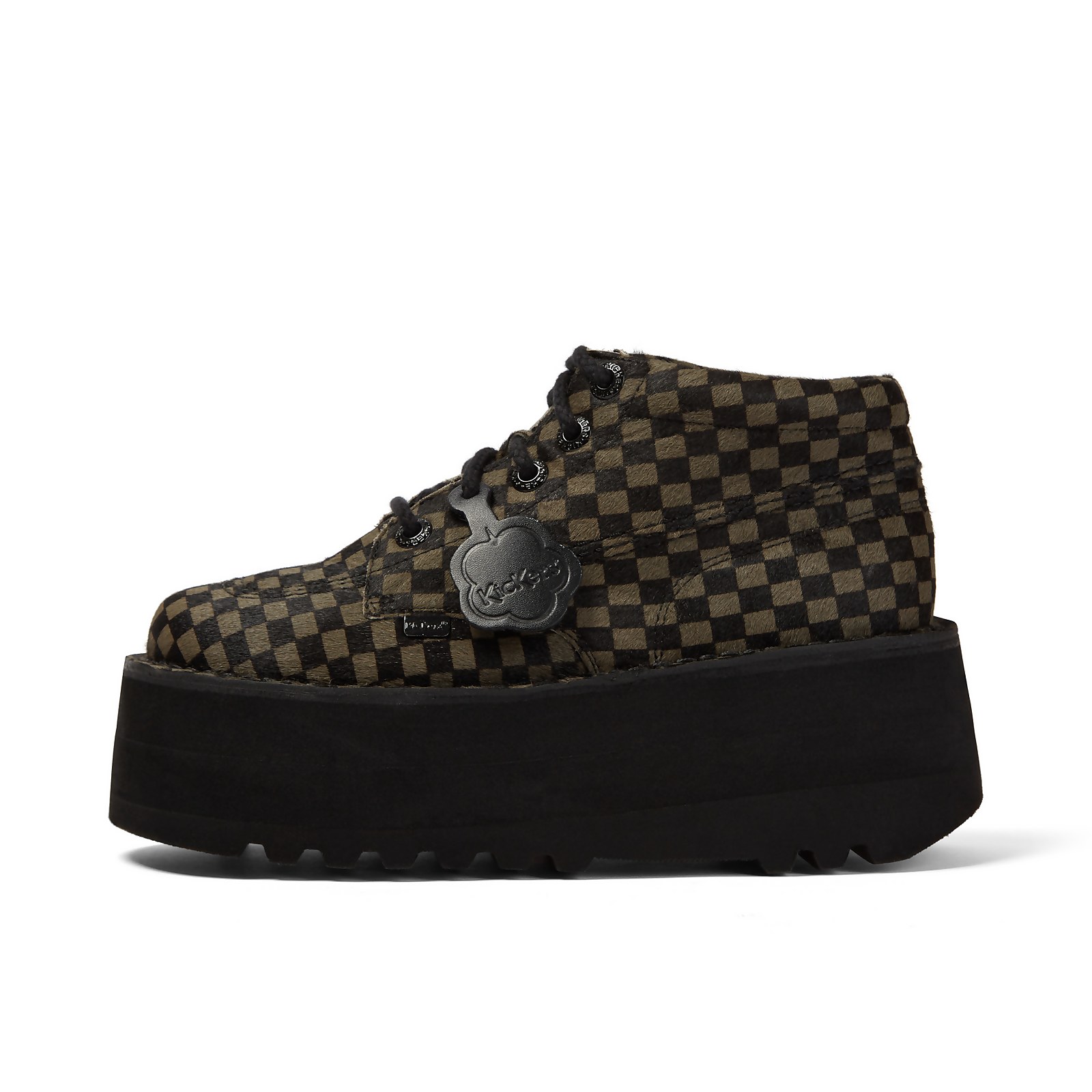 Adult Unisex Kick Hi Platform Leather Black/Khaki