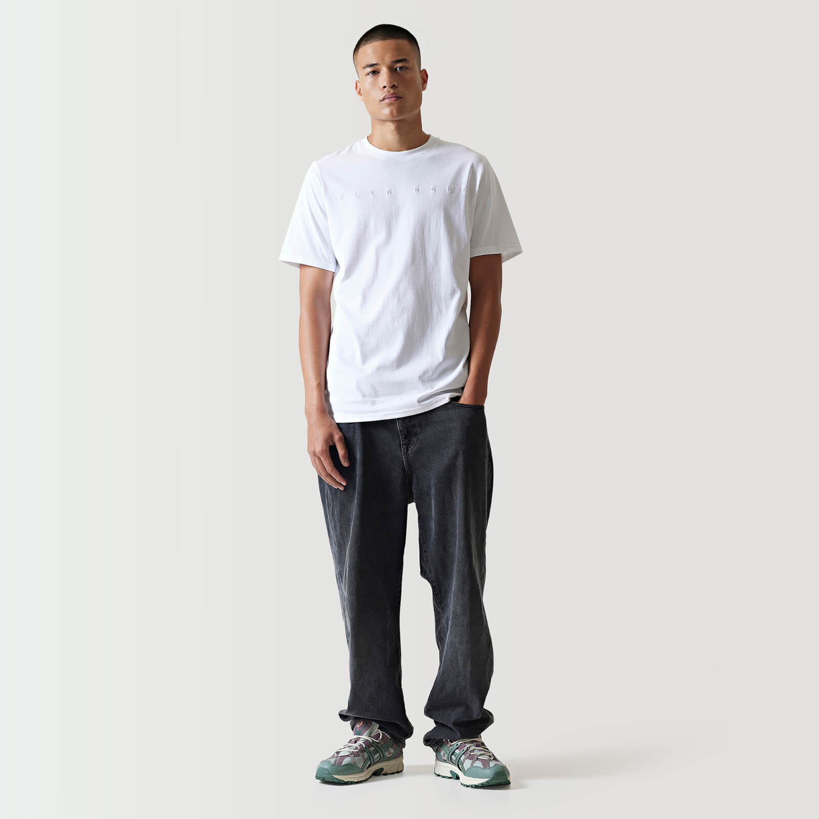 11 Degrees Tonal Embroidery Tee - White - L from 11 Degrees