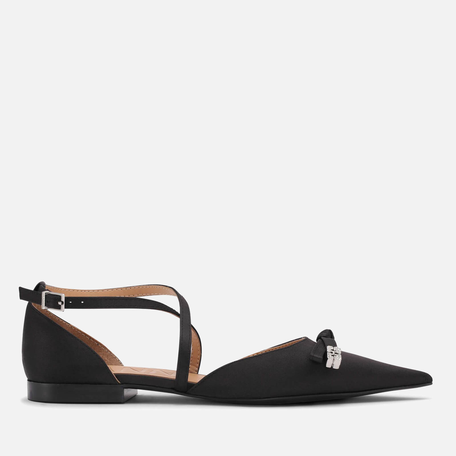 Ganni Butterfly Satin Ballet Flats - UK 3