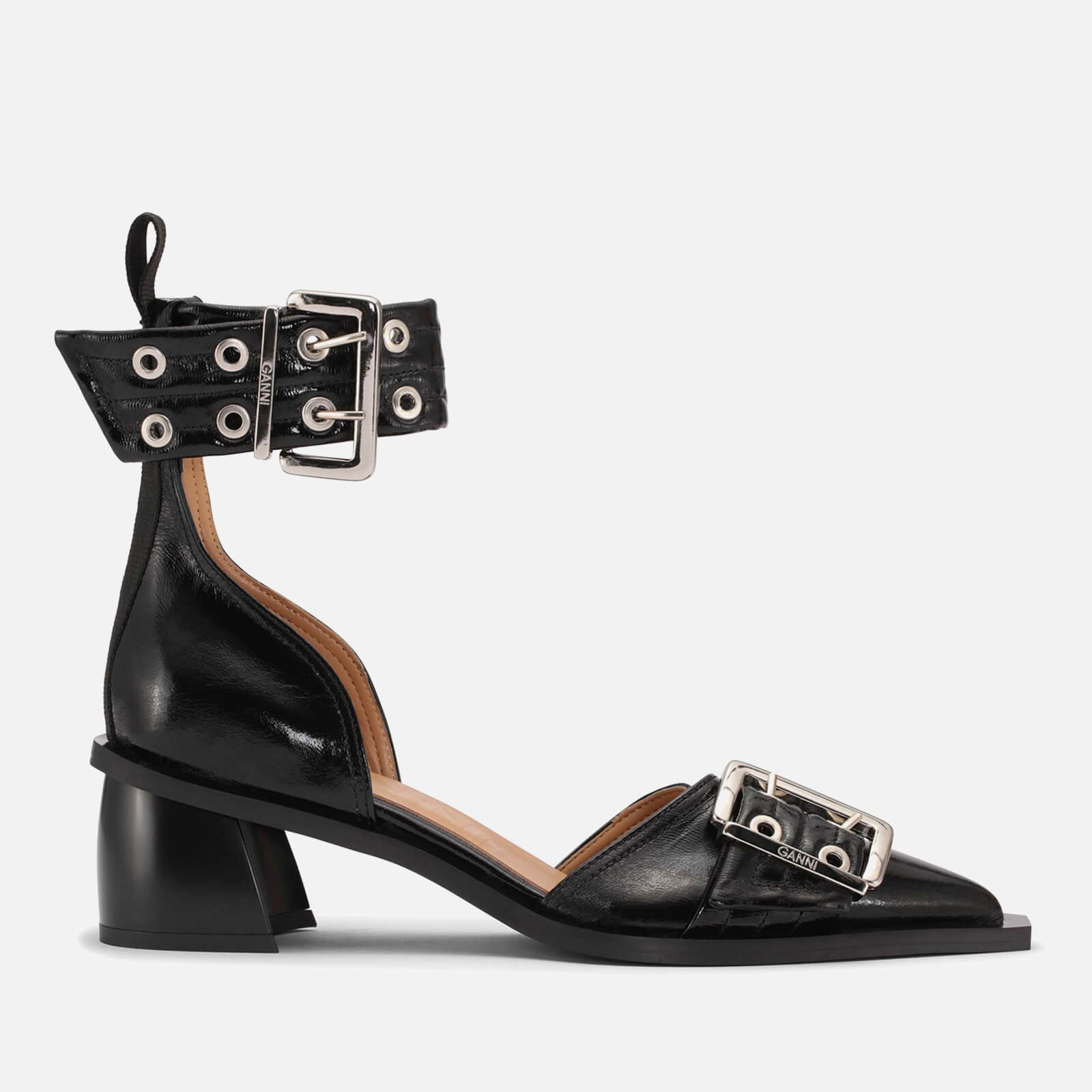 Ganni Women's Buckled Faux Leather Heeled Pumps - UK 3