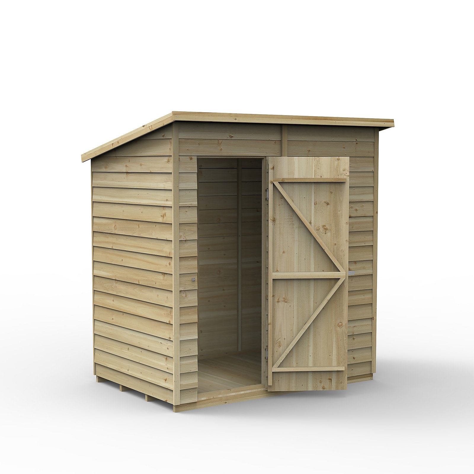 Forest 6x4 4Life Overlap Pent Shed - No Window (Home Delivery)