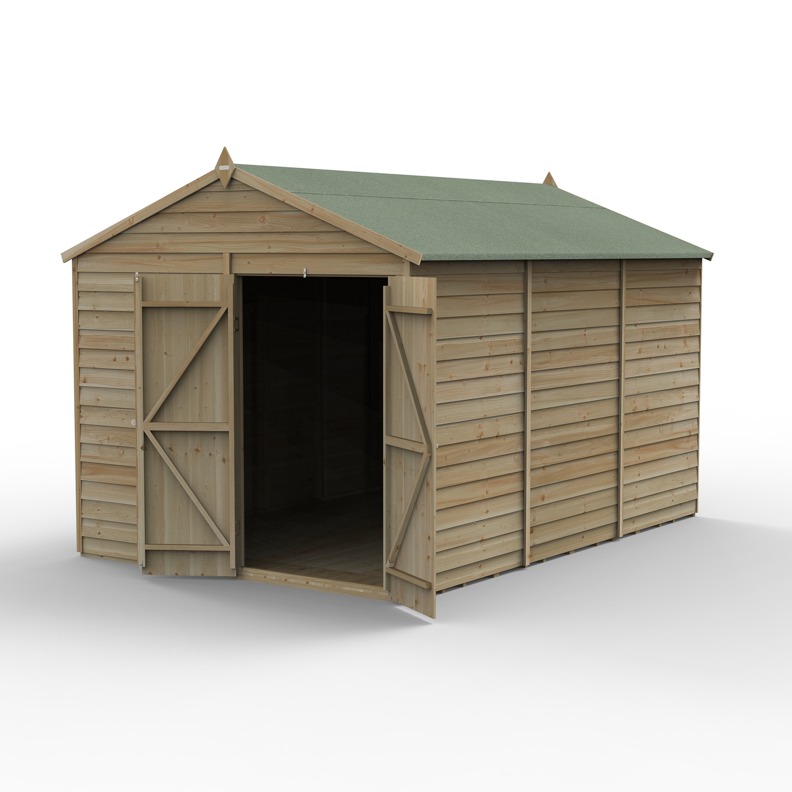 Forest Garden 4LIFE Apex Shed 8 x 12ft - Double Door No Window (Home Delivery)