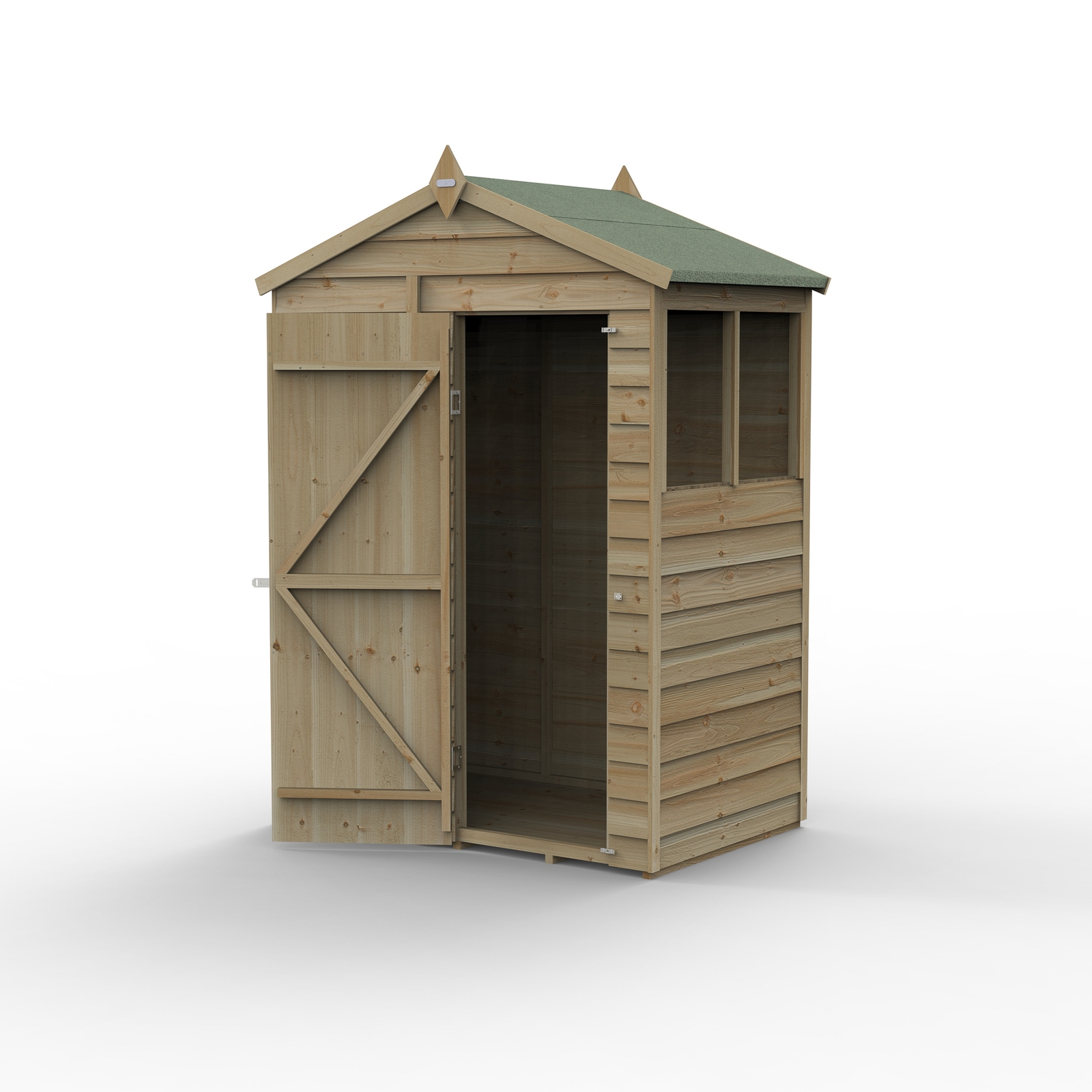 Forest Garden 4LIFE Apex Shed 5 x 3ft - Single Door 2 Window (Home Delivery)