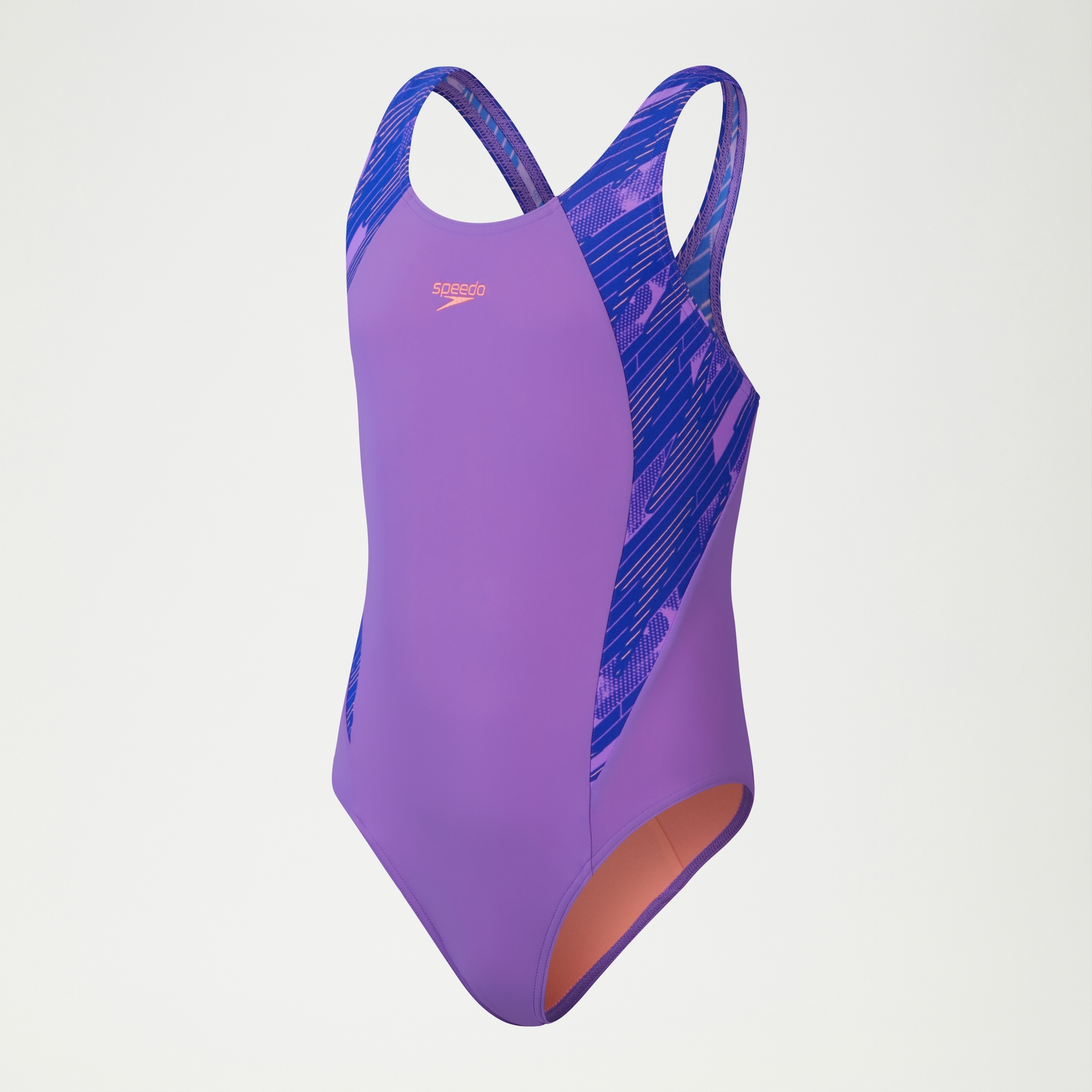 HyperBoom Splice Muscleback-Badeanzug für Mädchen Violett/Blau