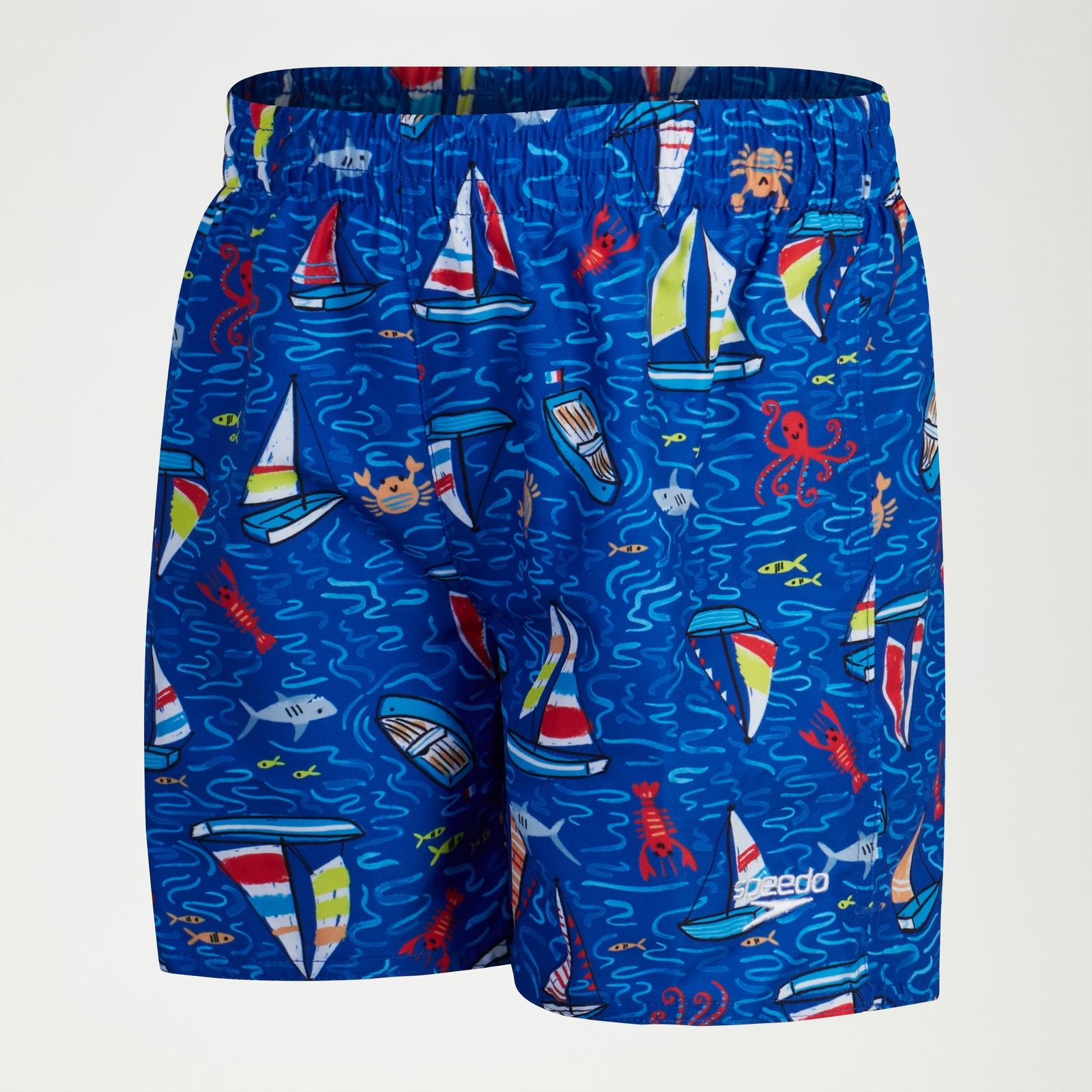 Boys Printed 11''Swim Shorts Blue/Red