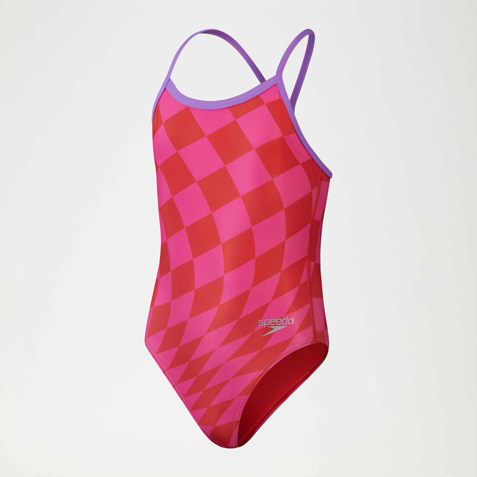 Girls Allover Digital Vback Swimsuit Red/Pink