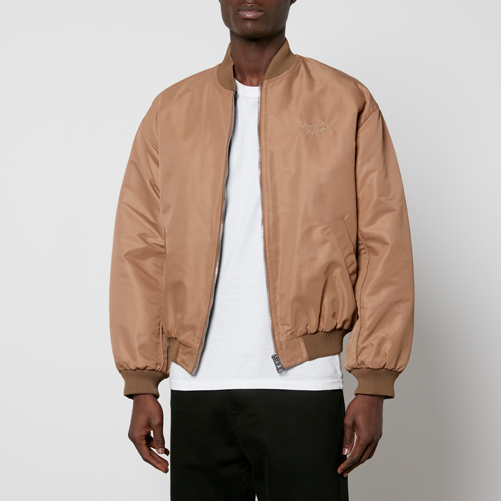 Maison Kitsuné Logo-Embroidered Nylon Bomber Jacket - M