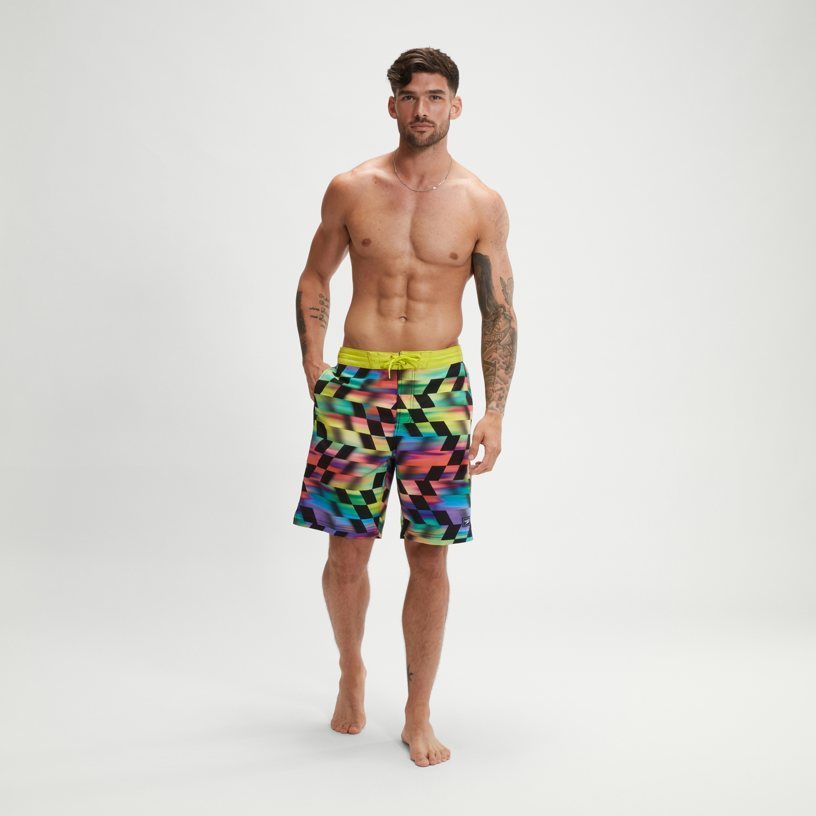 Men's Print Bondi Basin 20'' Swim Shorts Green/Red