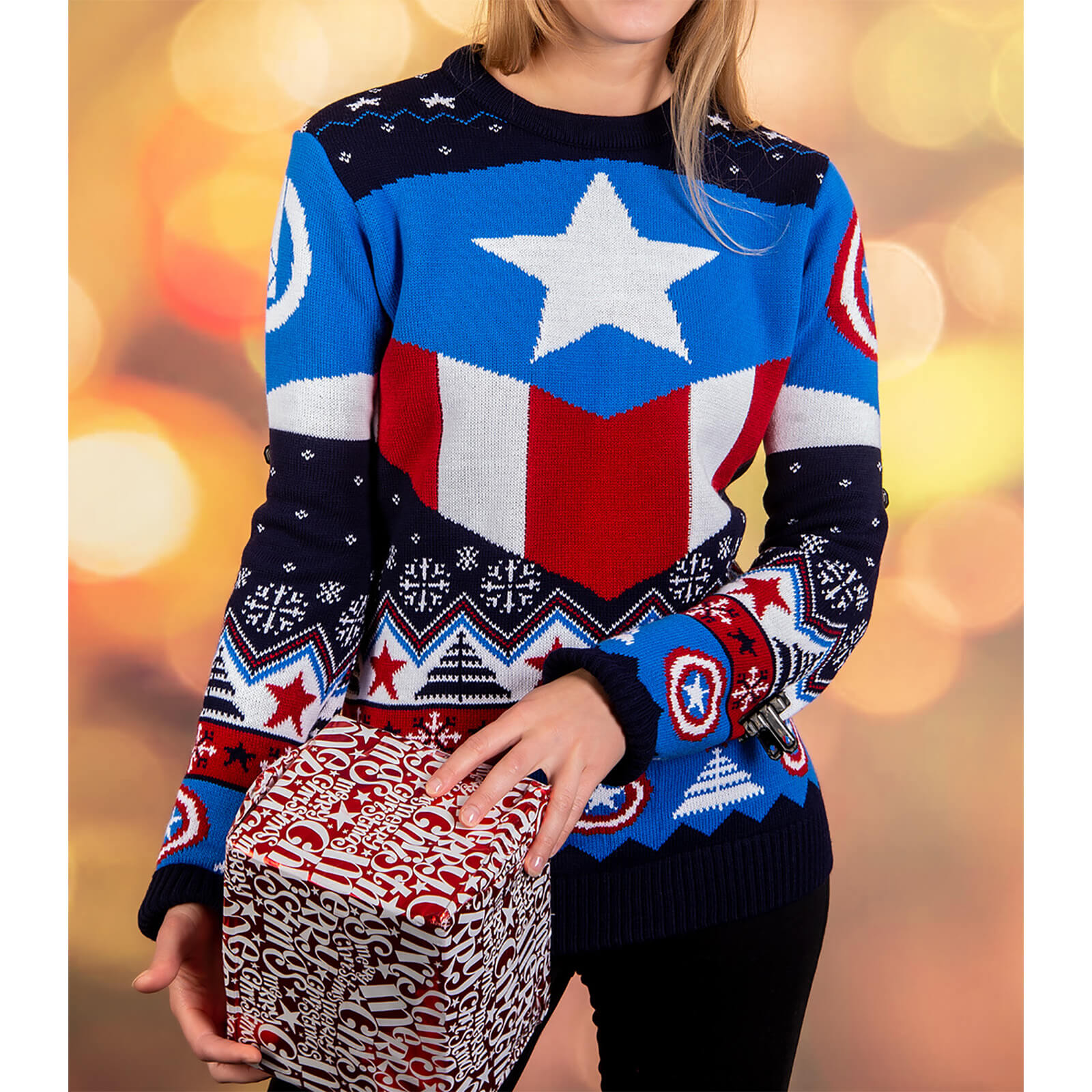 Captain America Christmas Jumper - XL