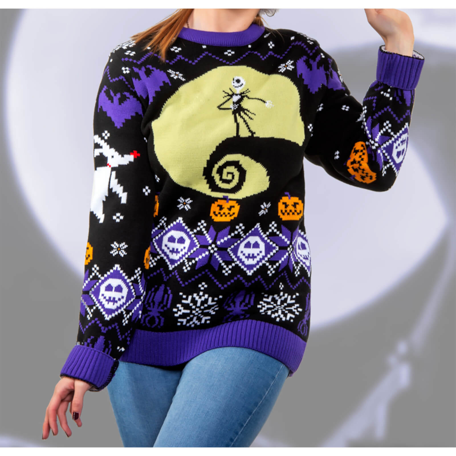 Nightmare Before Christmas 8-bit Christmas Jumper - XL