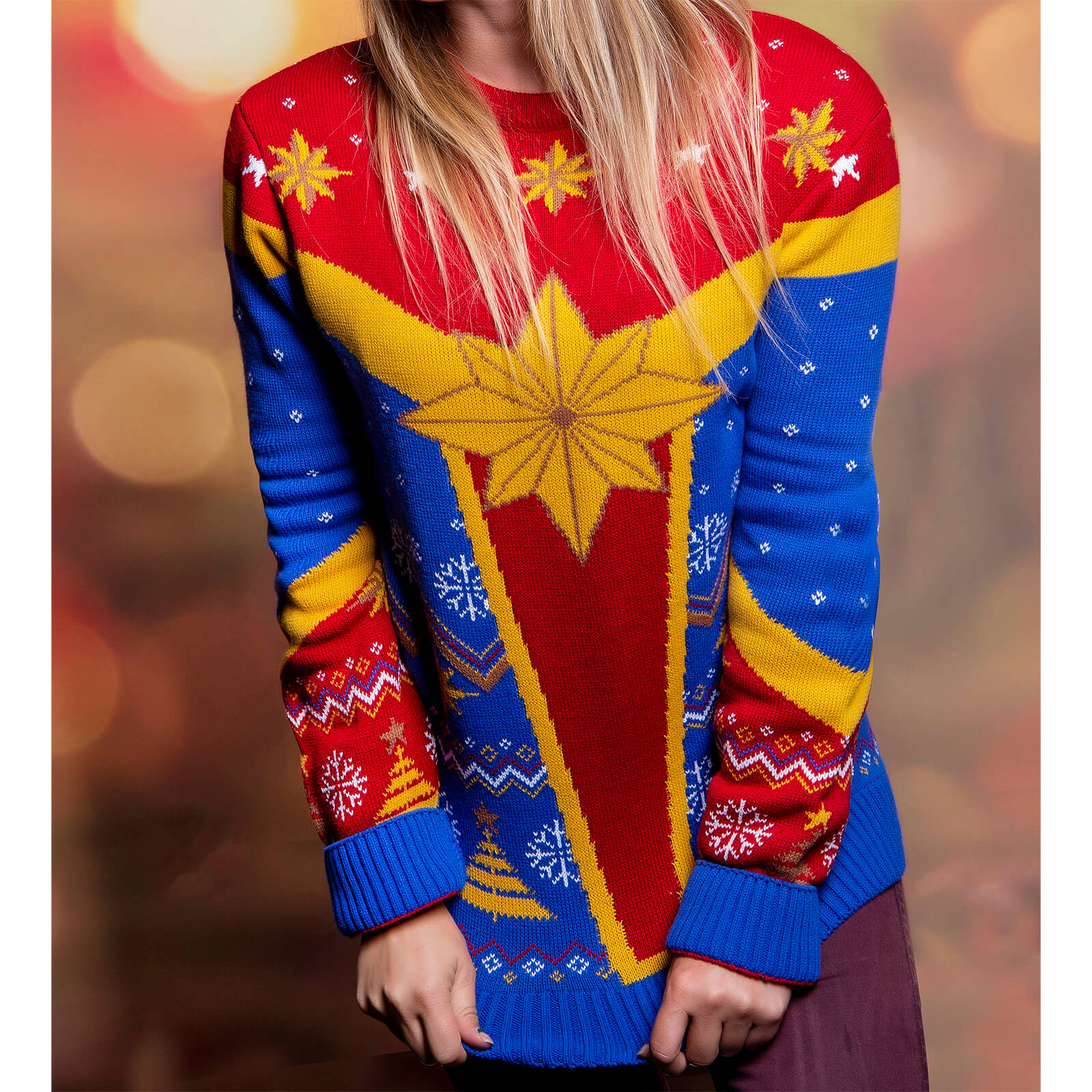 Captain Marvel Christmas Jumper - S