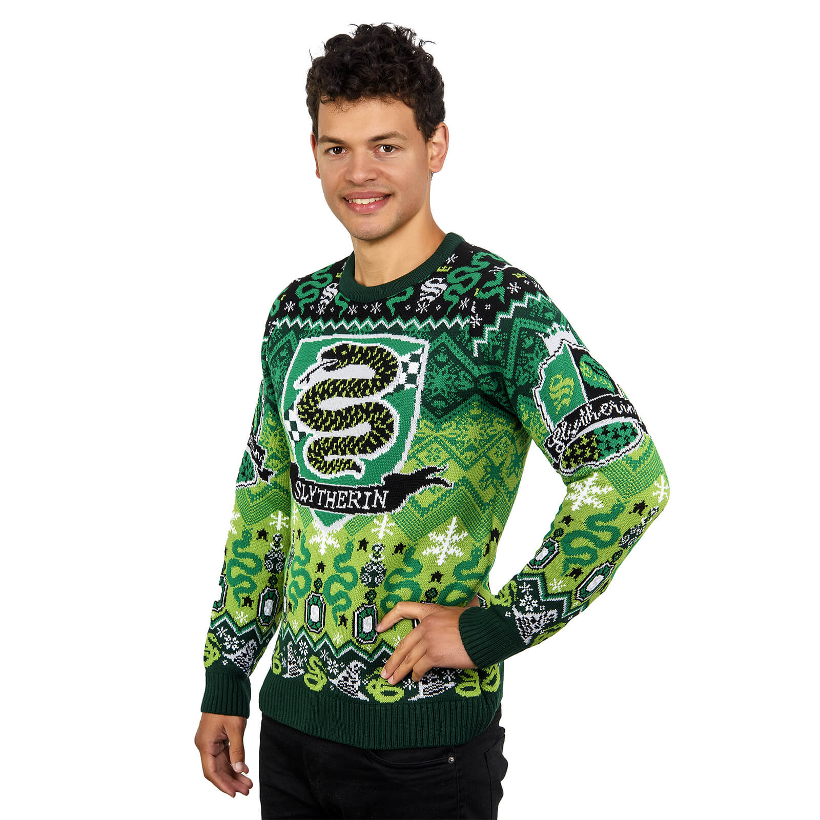 Slytherin House Crest Christmas Jumper - XL