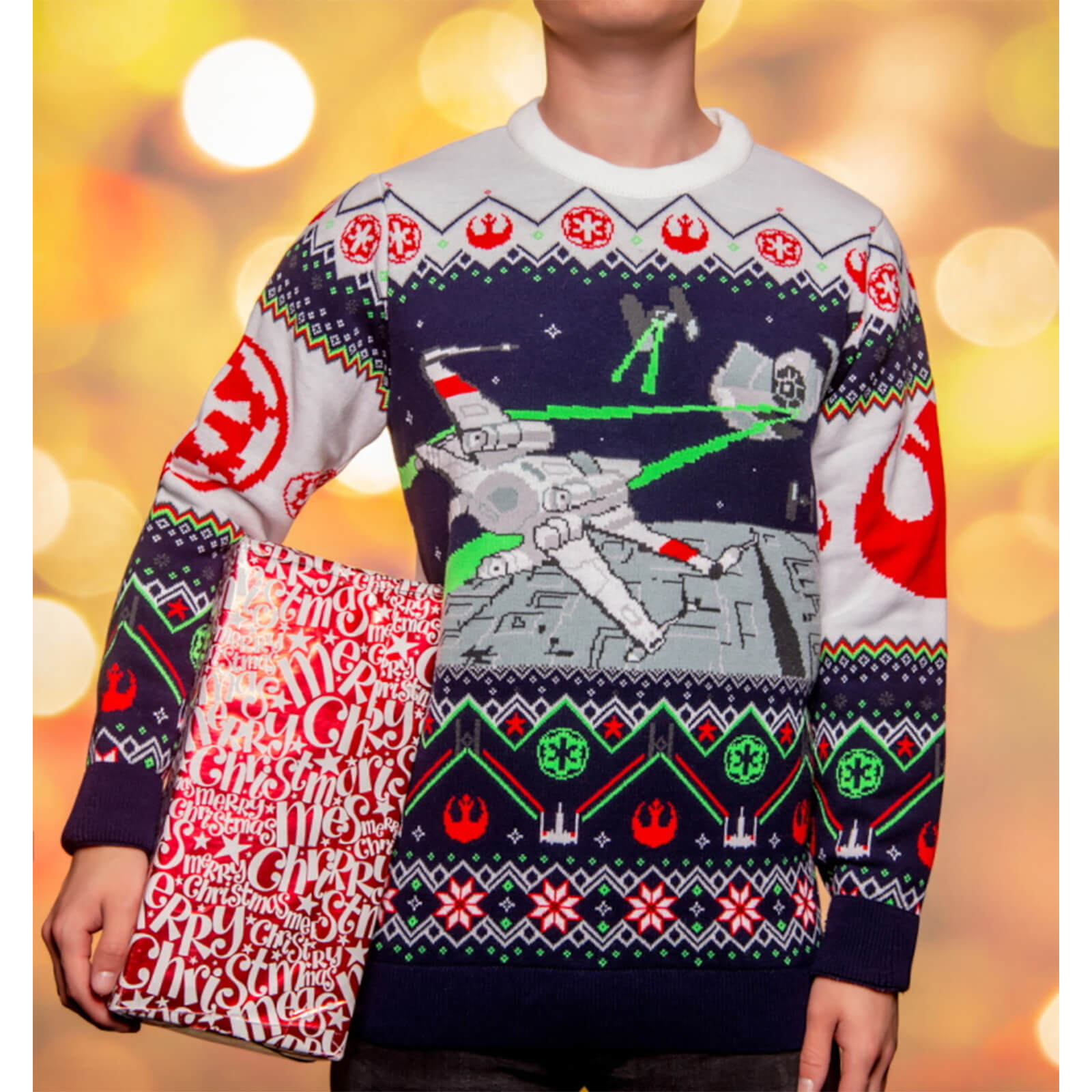 Star Wars X-Wing v TIE Fighter Christmas Jumper - S