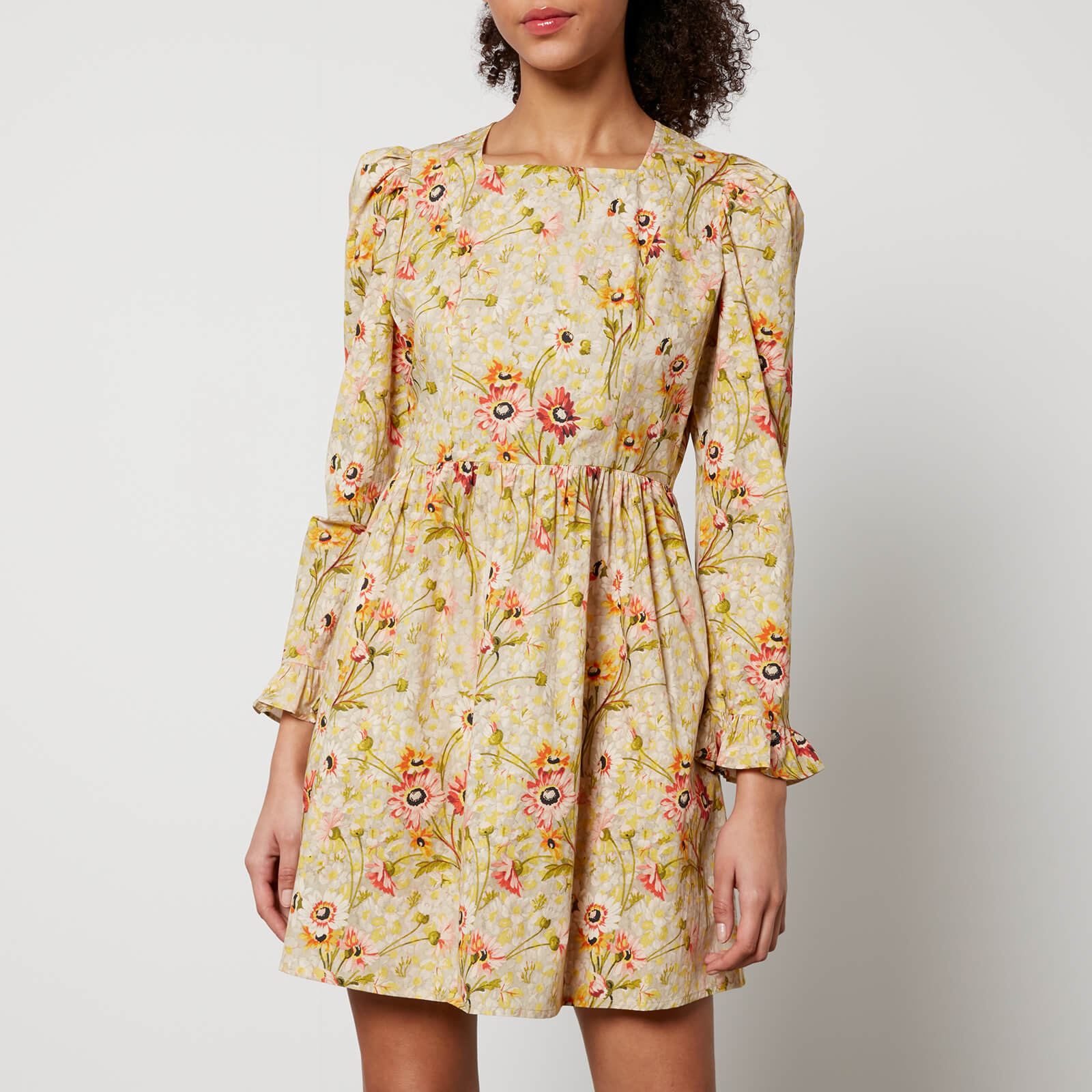 Batsheva X Laura Ashley Prairie Floral-Print Cotton Mini Dress - US 8/UK 12