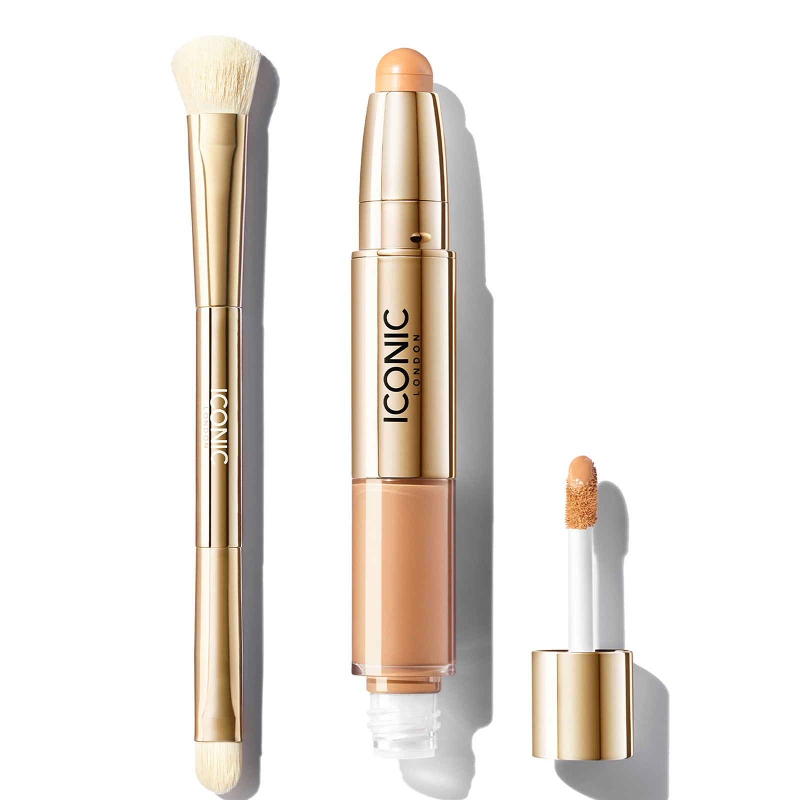 ICONIC London Radiant Concealer and Brush Bundle (Various Shades) - Neutral Medium
