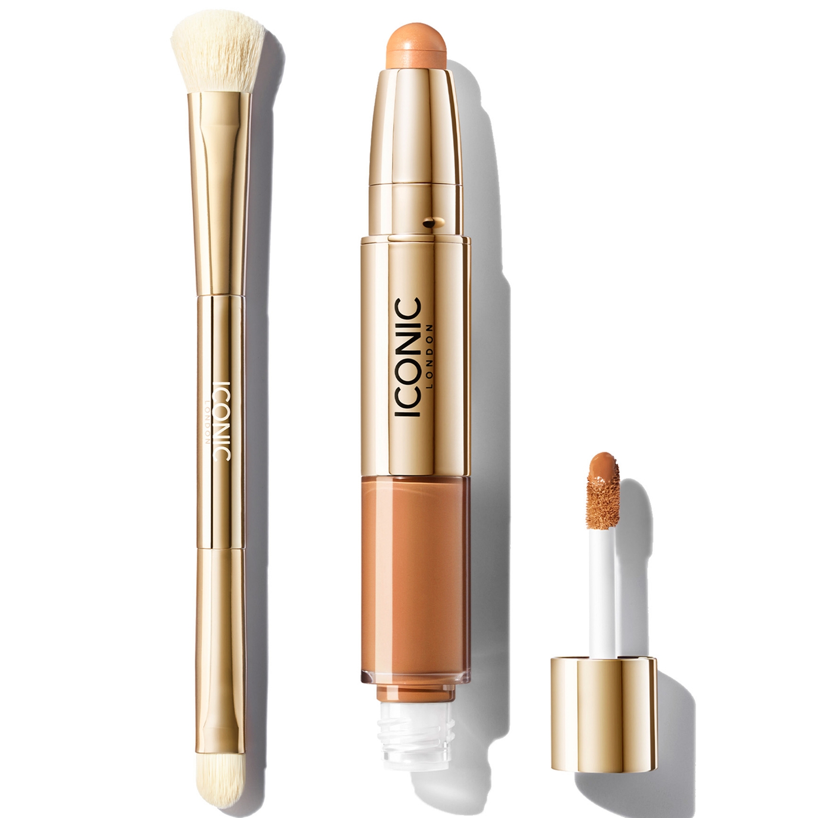 Iconic London Radiant Concealer And Brush Bundle (various Shades) - Warm Tan