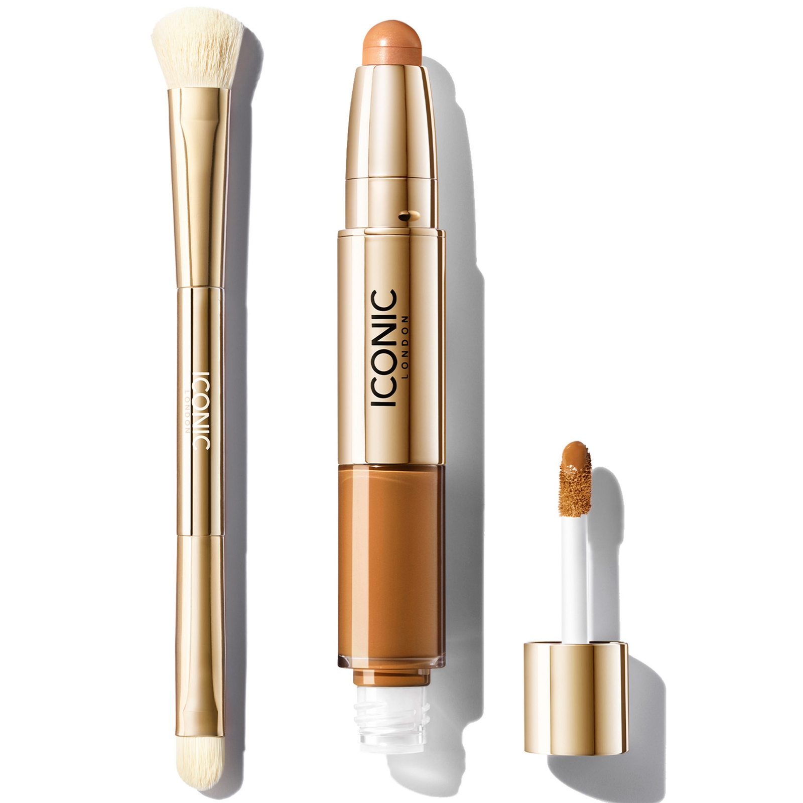 Iconic London Radiant Concealer And Brush Bundle (various Shades) - Golden Deep
