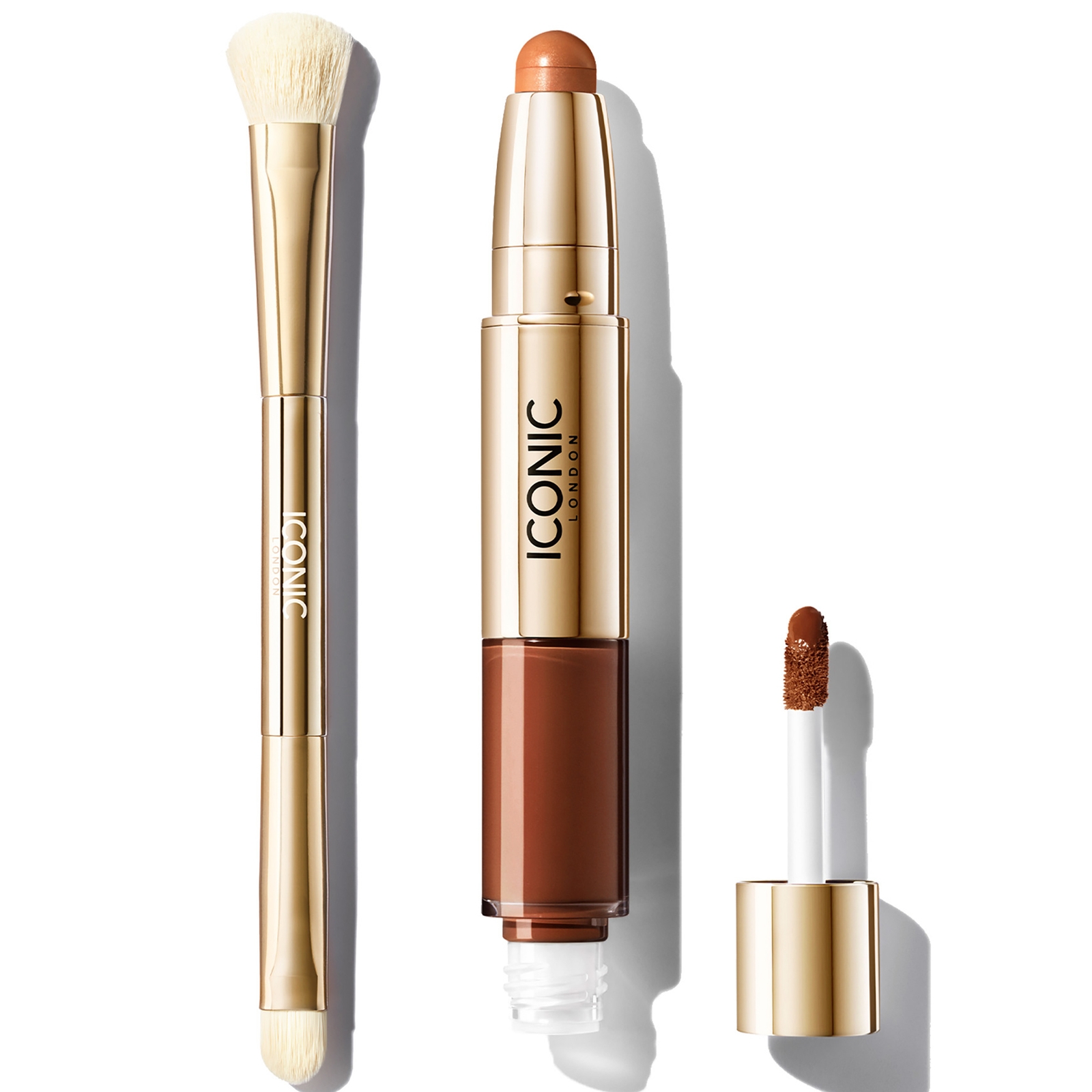 Iconic London Radiant Concealer And Brush Bundle (various Shades) - Warm Rich