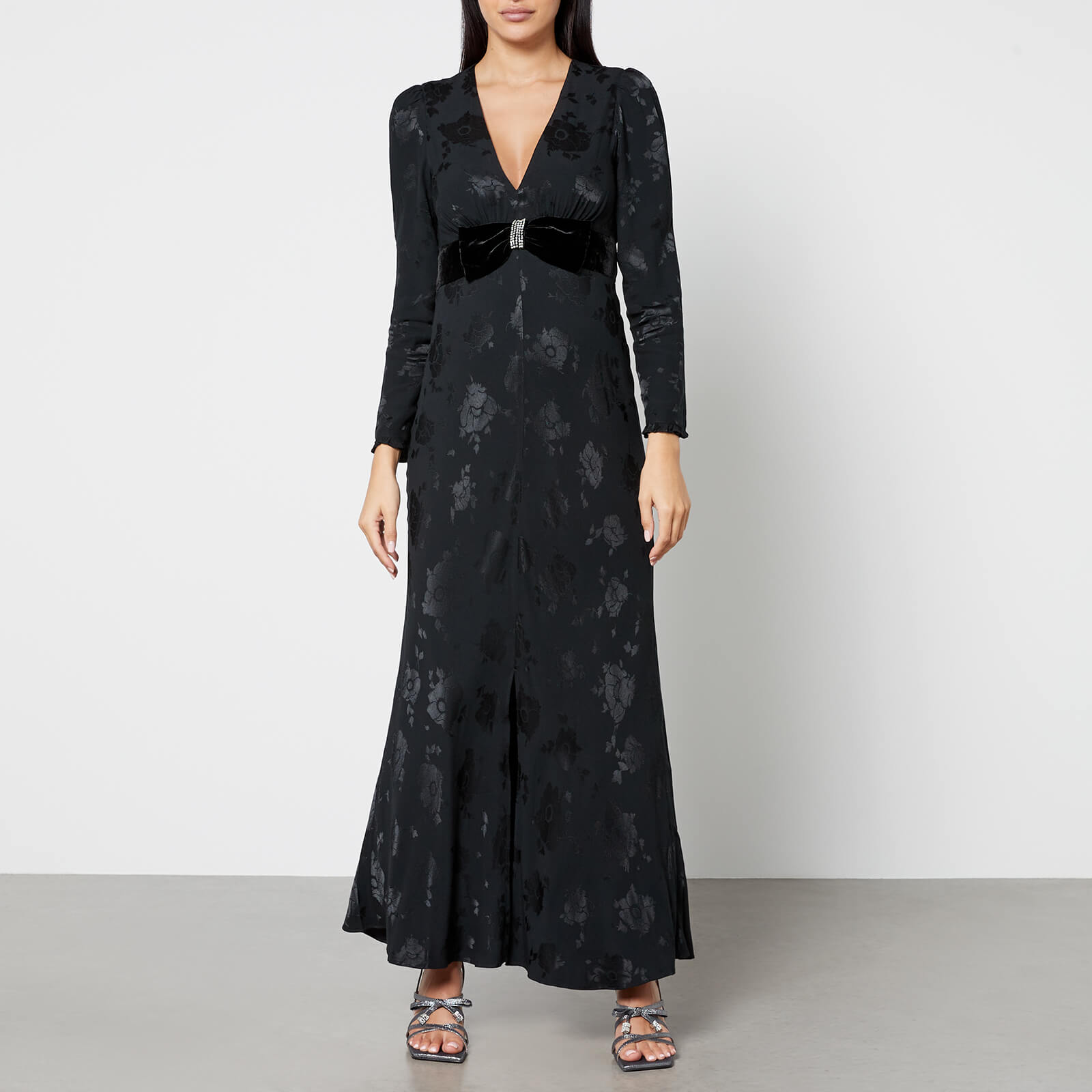 Rixo Anastasia Satin-Jacquard Maxi Dress - UK 6