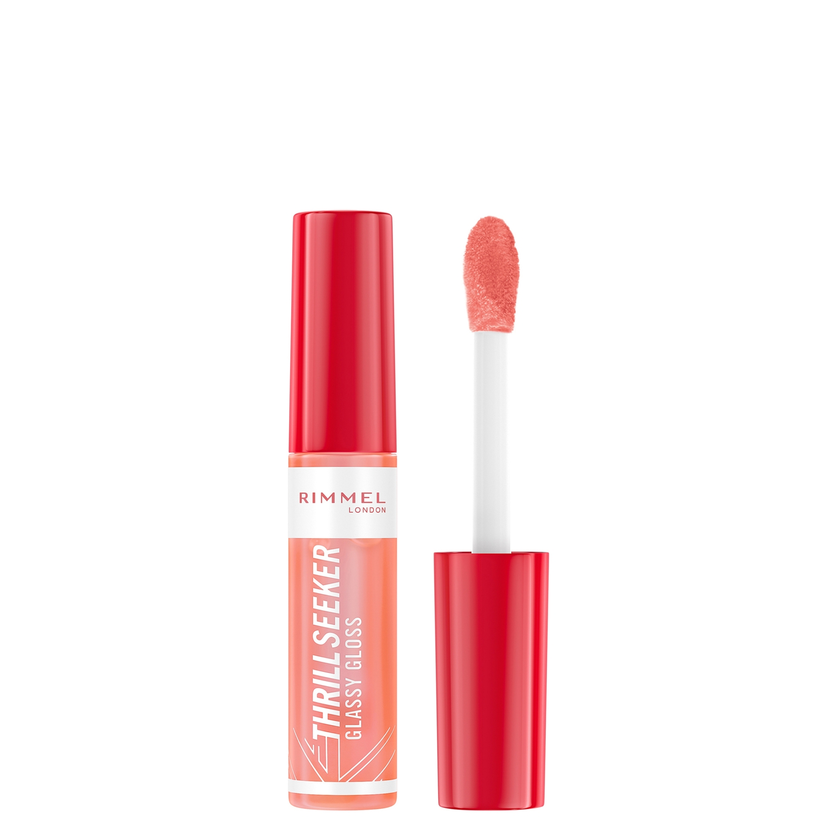 Image of Rimmel London Thrill Seeker Glassy Lip Gloss 10ml (Various Shades) - 250 Peachy Vibes051