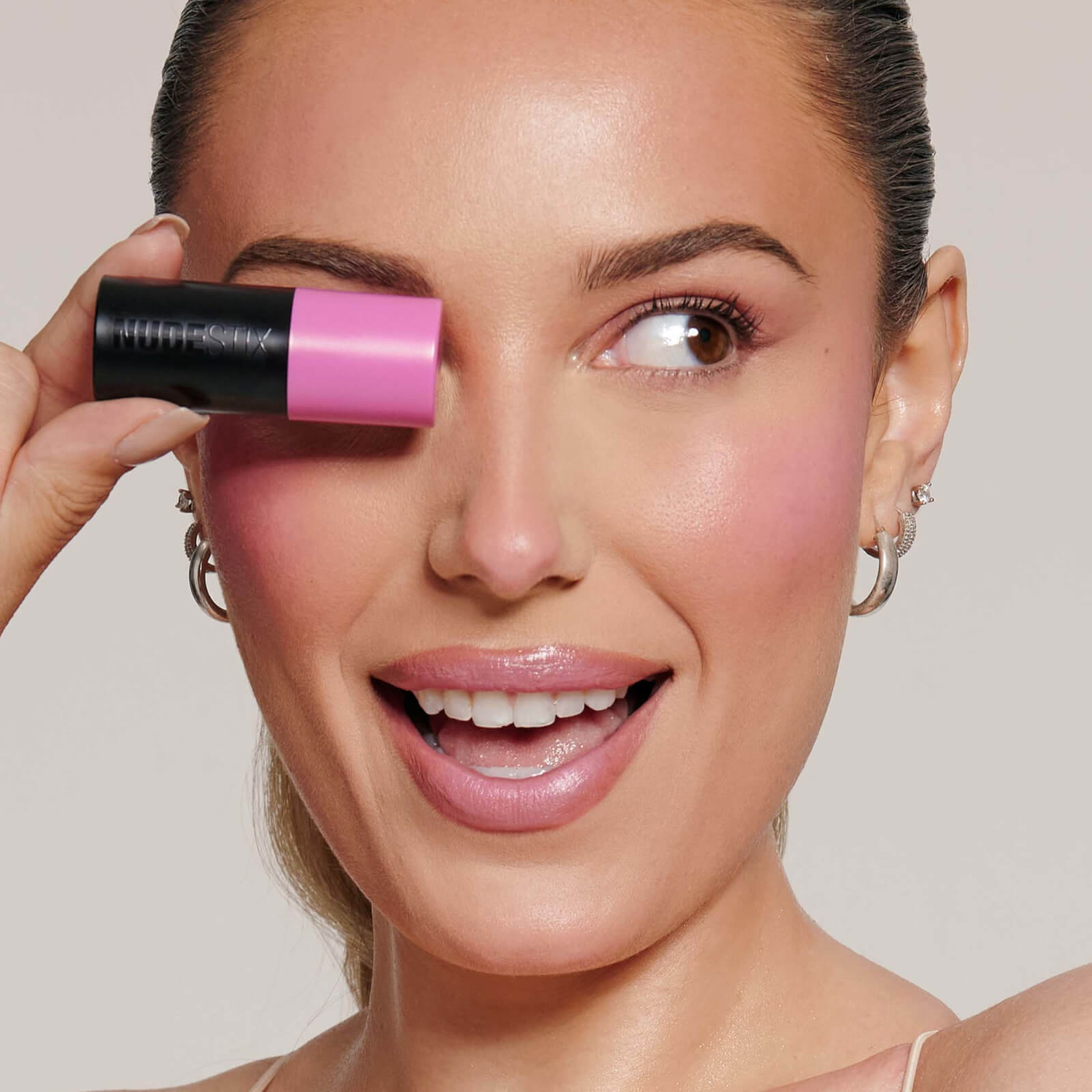 Thumbnail - NUDESTIX Nudies Matte and Glow Core All Over Face Blush Colour 6g (Various Shades) - Magenta Magic