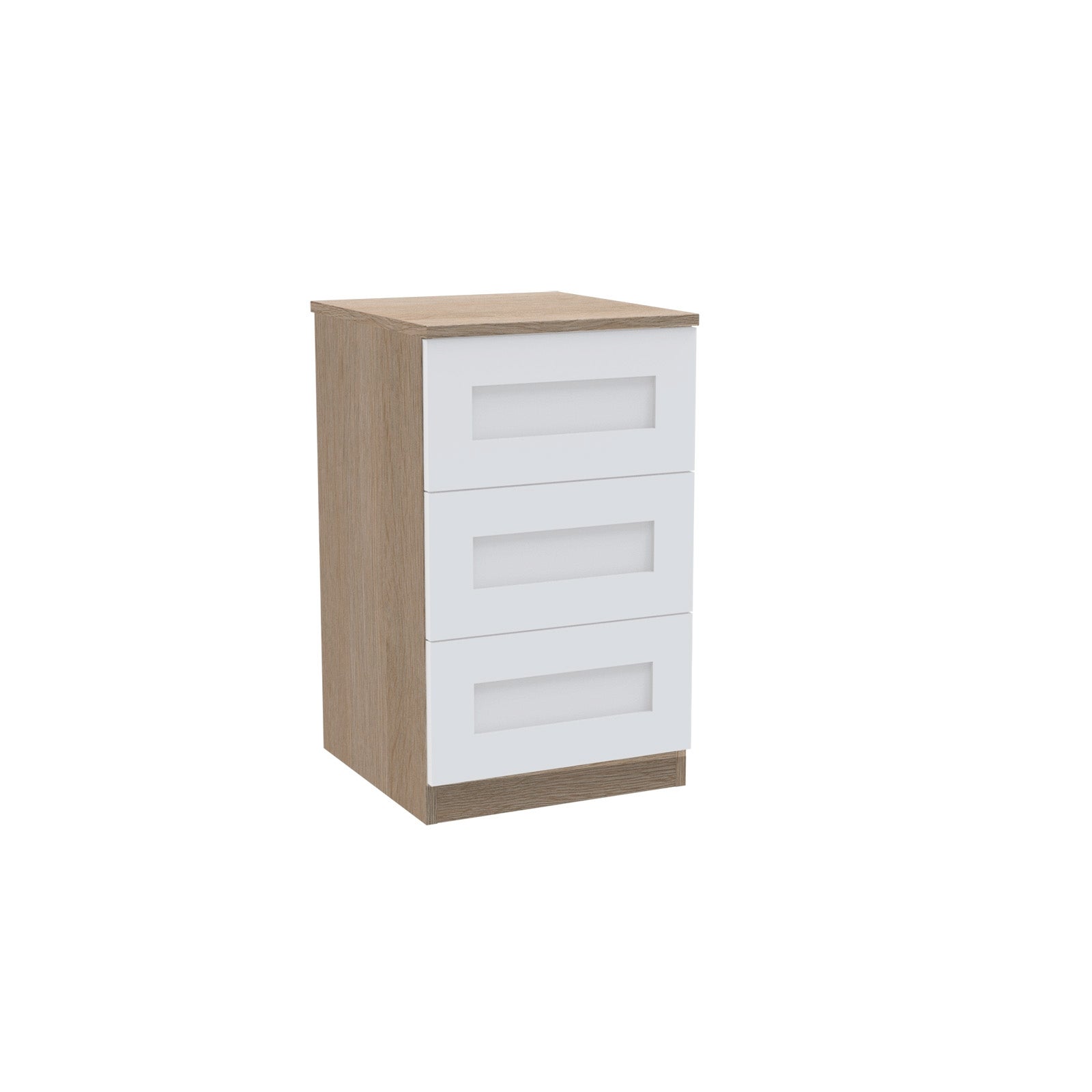 House Beautiful Realm Narrow Chest of Drawers - Oak Effect Carcass, White Shaker Drawer Fronts (W)450mm x (H)756mm thumbnail