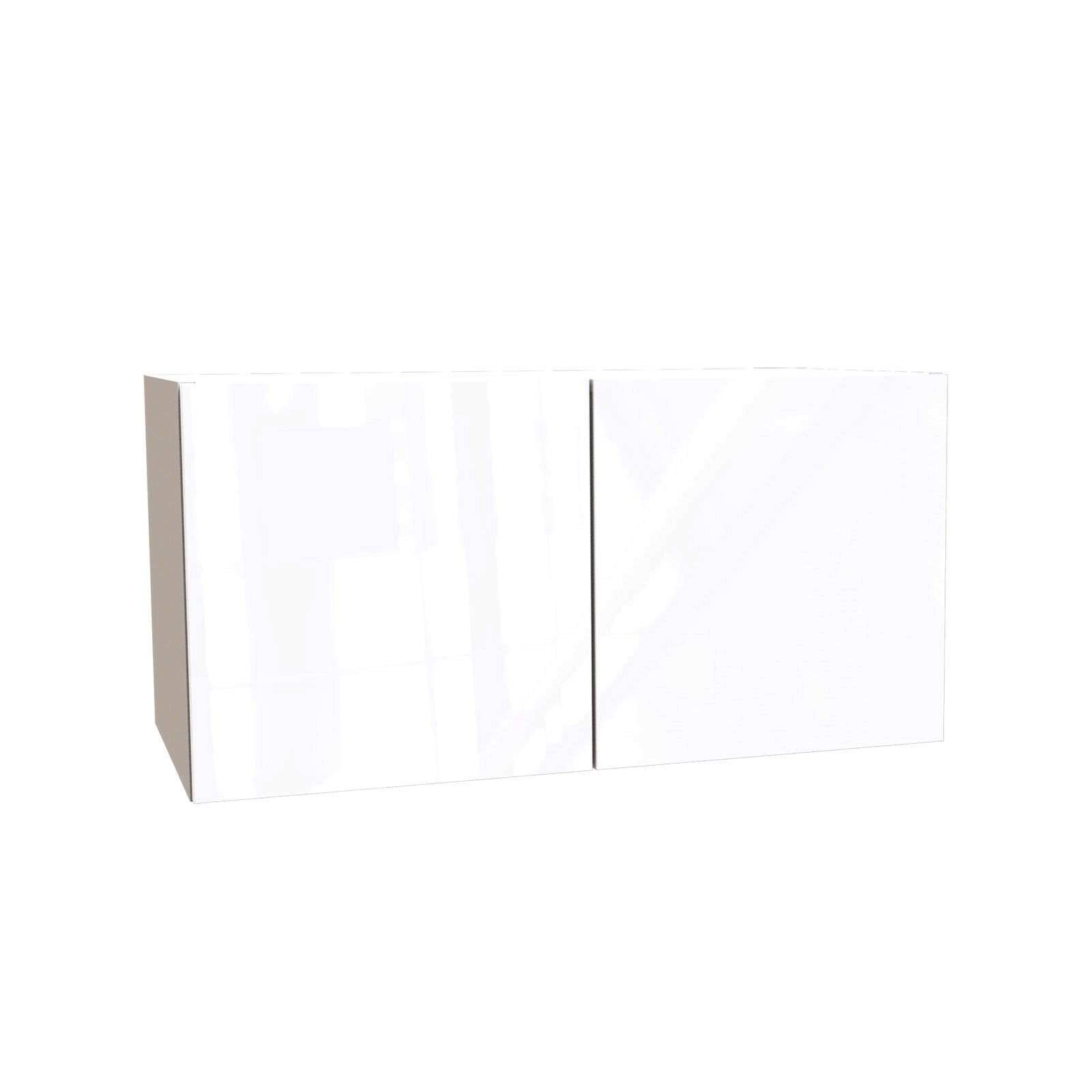 House Beautiful Honest Double Bridging Unit, White Carcass, Gloss White Slab Door (W) 900mm x (H) 450mm