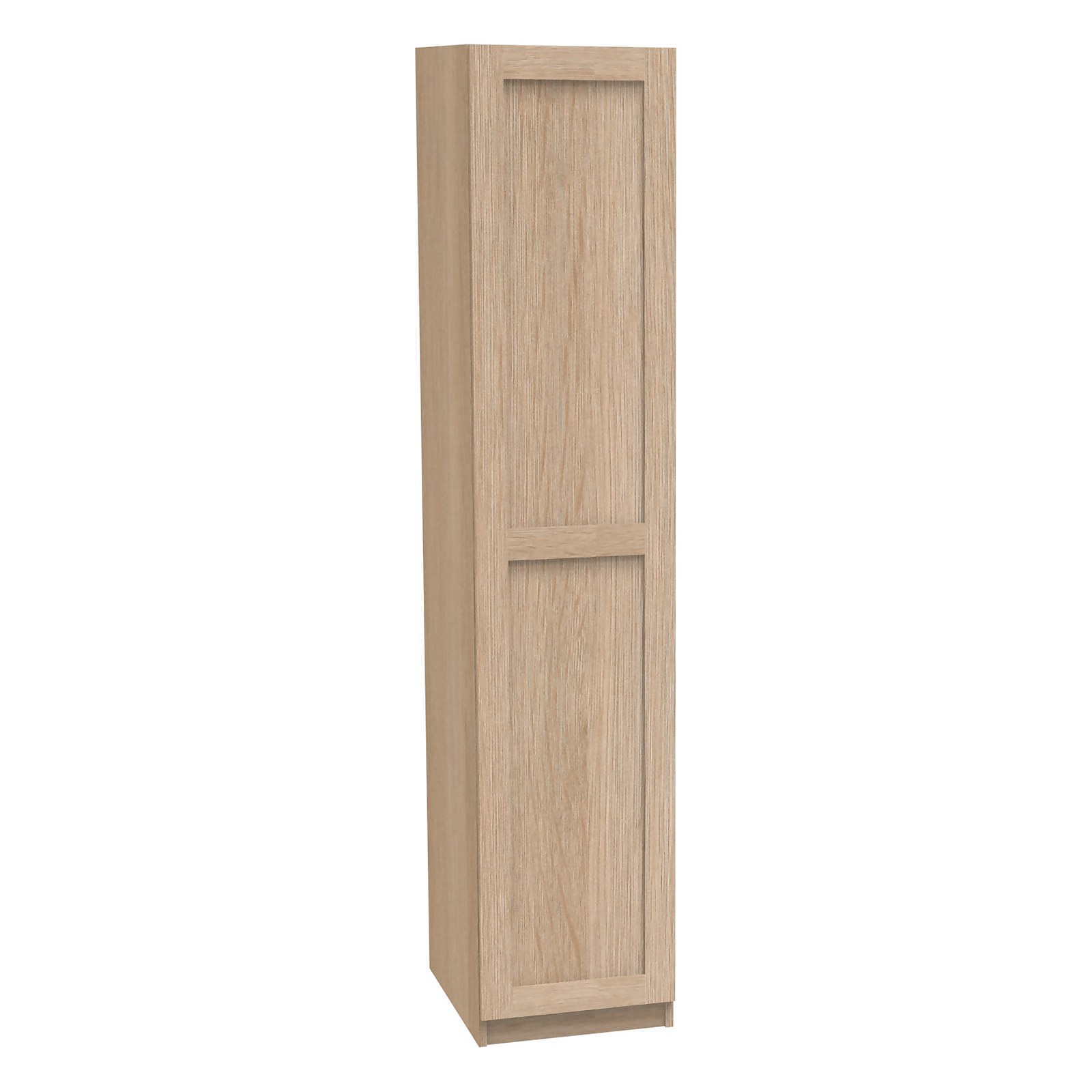 House Beautiful Realm Single Wardrobe, Oak Effect Carcass - Oak Effect Shaker Door (W) 450mm x (H) 2196mm