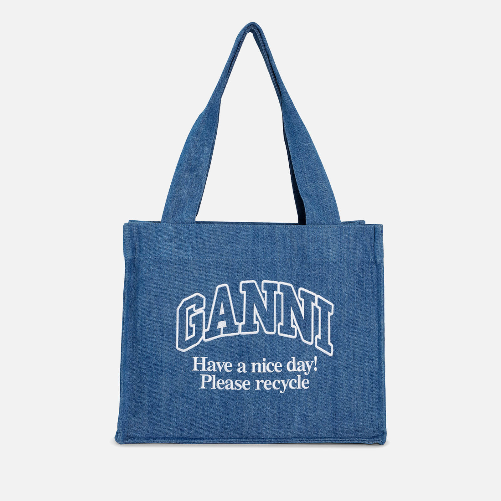 Ganni Large Easy Denim Tote Bag
