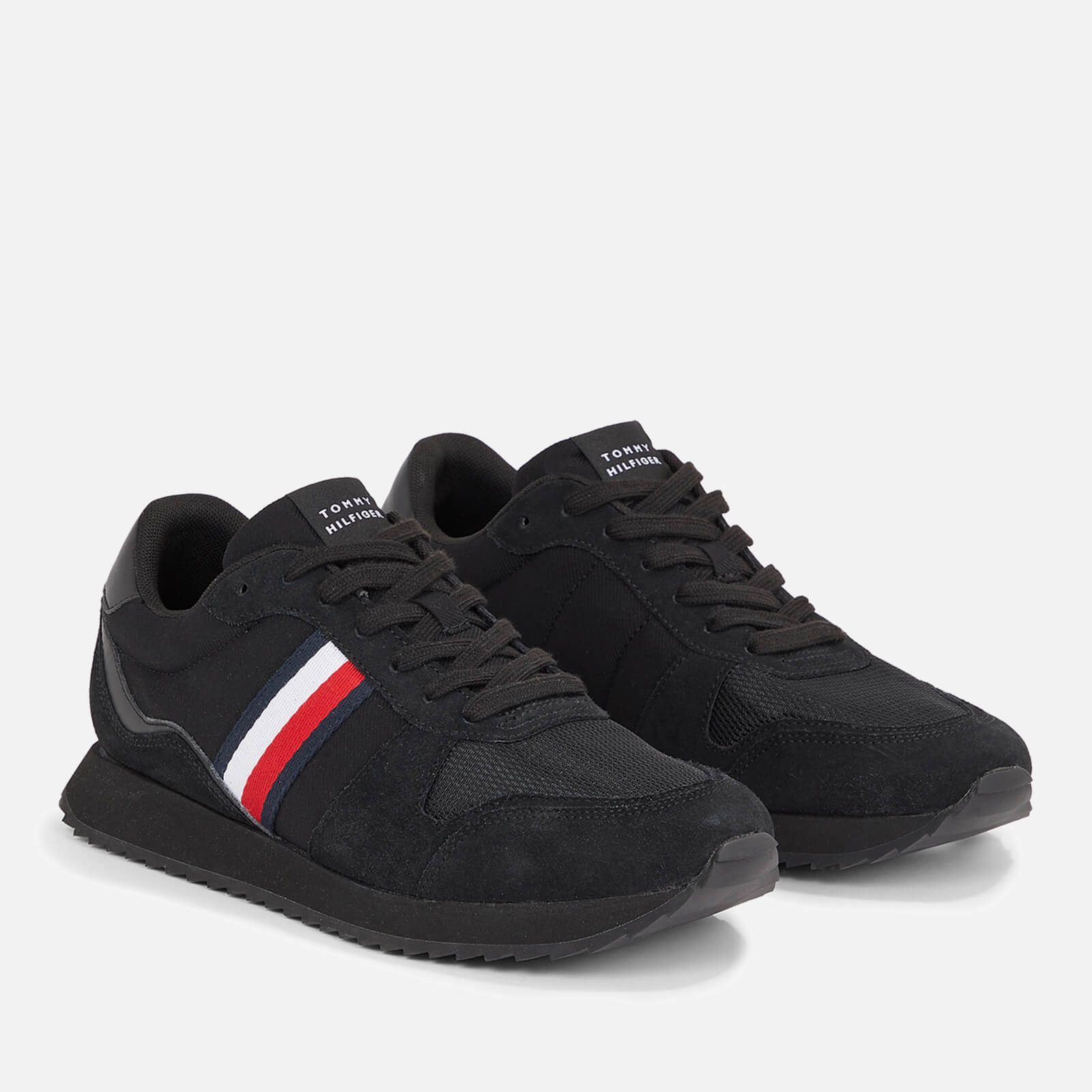 tommy hilfiger men's evo mix suede, leather and mesh trainers - uk 8