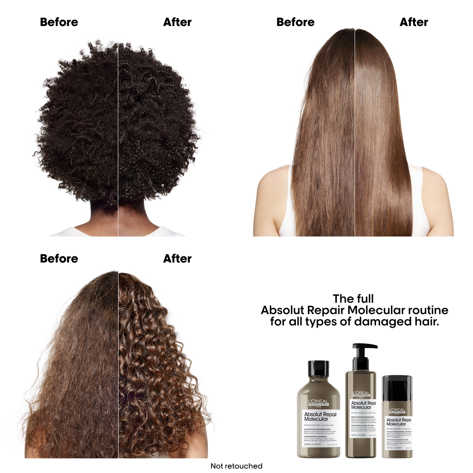 Thumbnail - L'Oréal Professionnel Serie Expert Absolut Repair Molecular Shampoo, Rinse-off Serum and Mask Routine for Damaged Hair