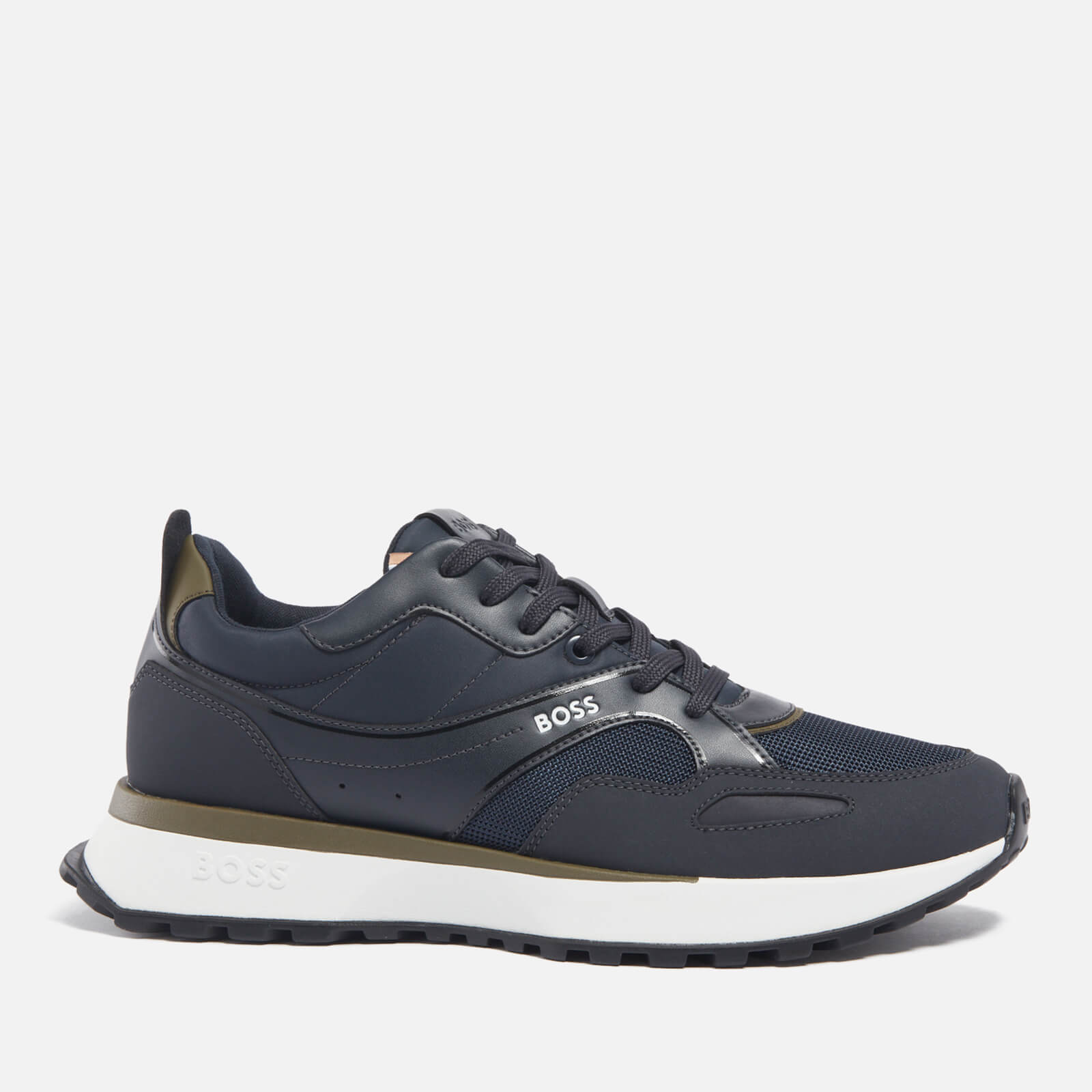 BOSS Men’s Jonah Runn N Mesh and Faux Leather Trainers