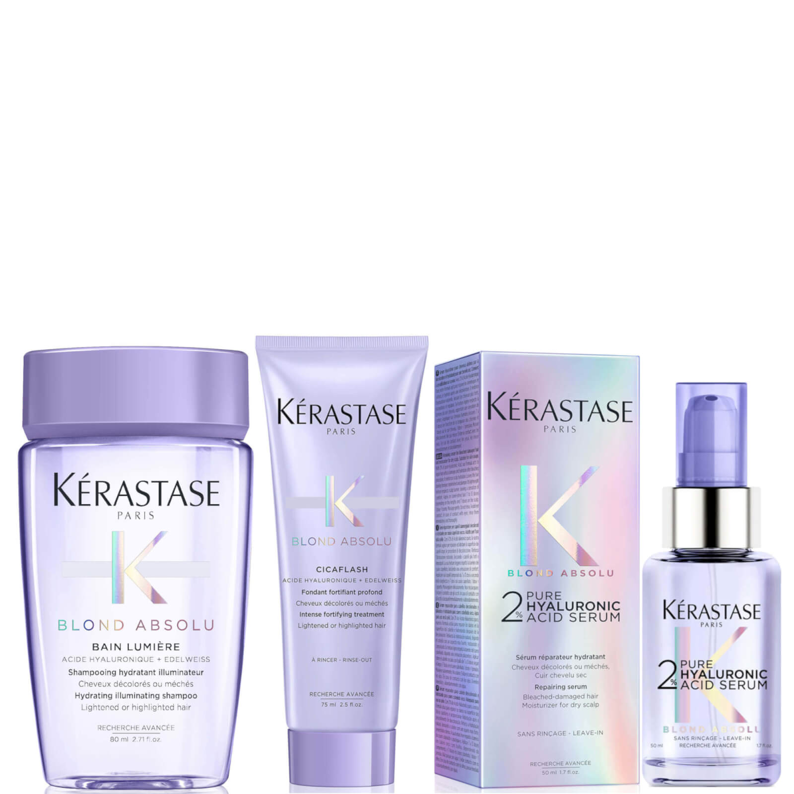 Kerastase Blond Absolu 2% Pure Hyaluronic Acid Scalp and Hair Serum 50ml with Travel Size Duo