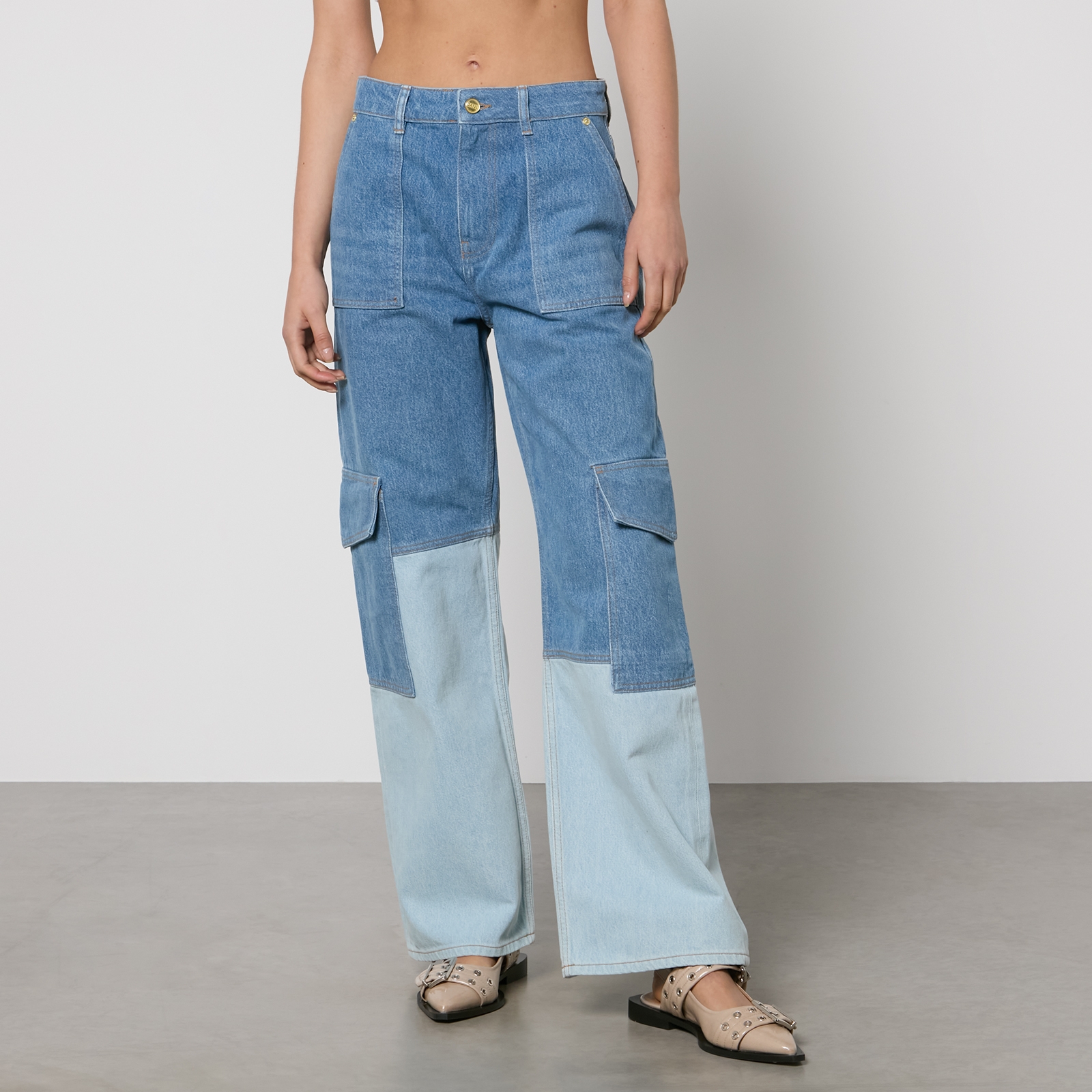 Ganni Angi Denim Wide-Leg Jeans - W29